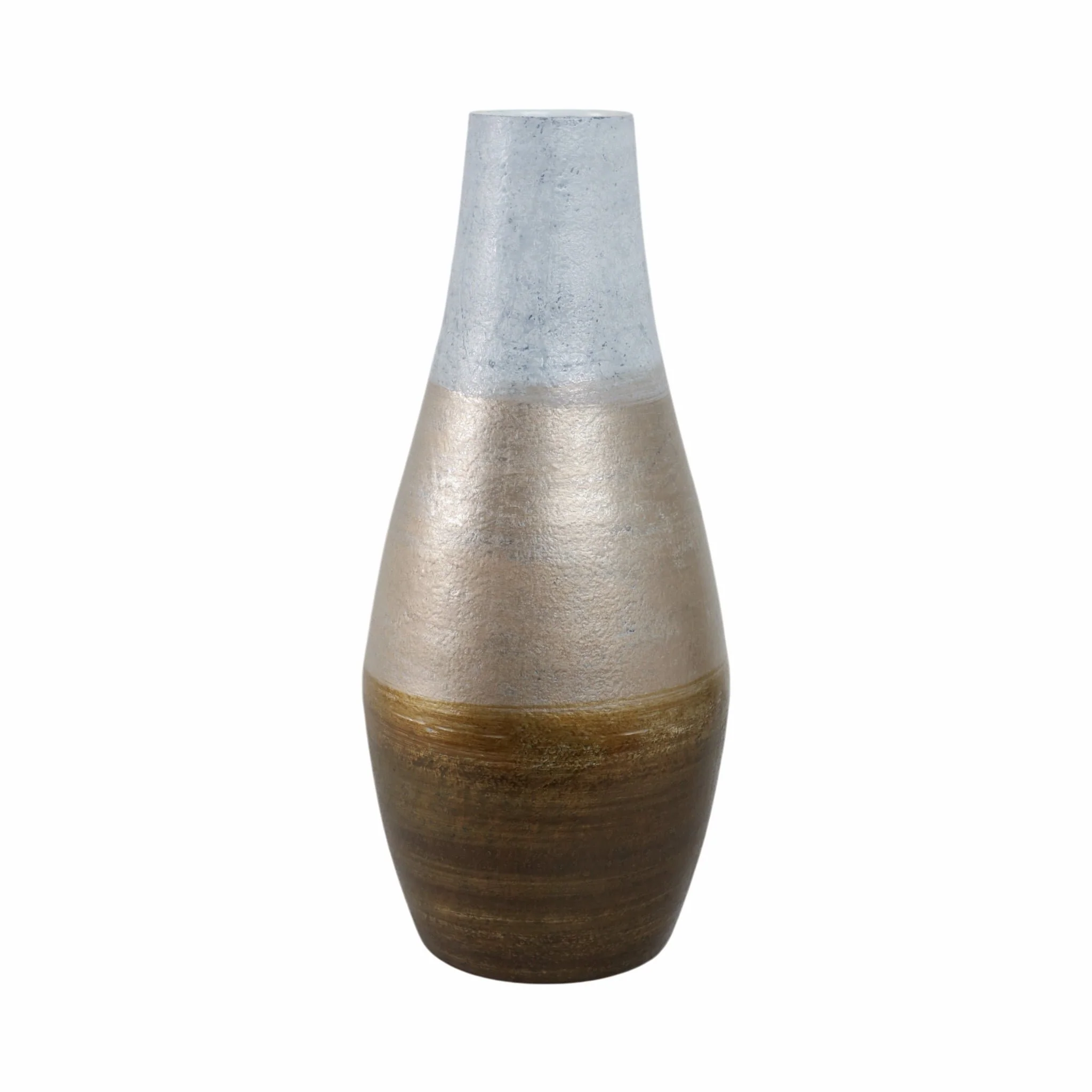 21"gold Ombre Metal Hourglss Vase,wht/gld - Image 4