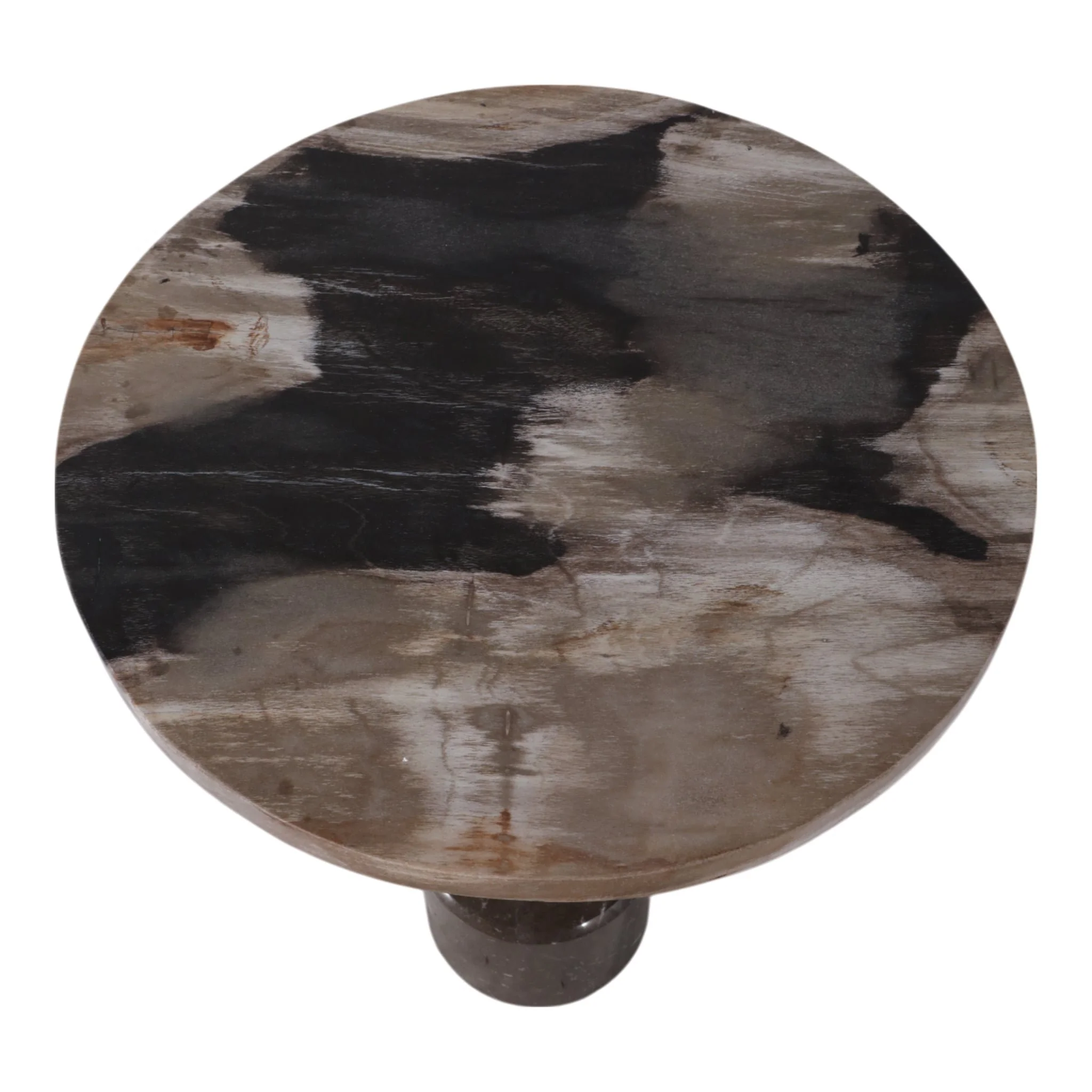 21x15" Petrified Wood Accent Table, Black/ Tan - Image 6