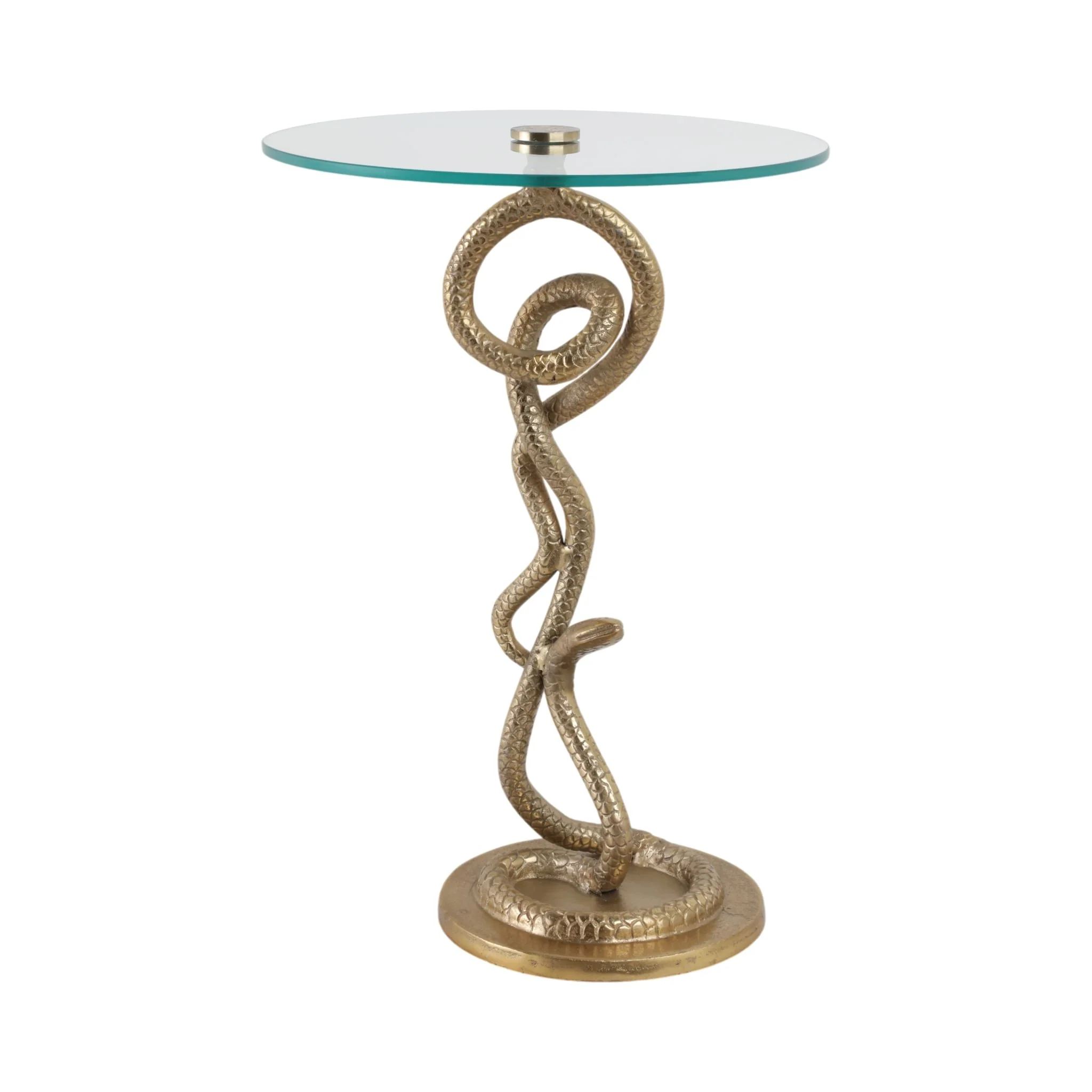 23x15" Snake Accent Table, Gold - Image 2