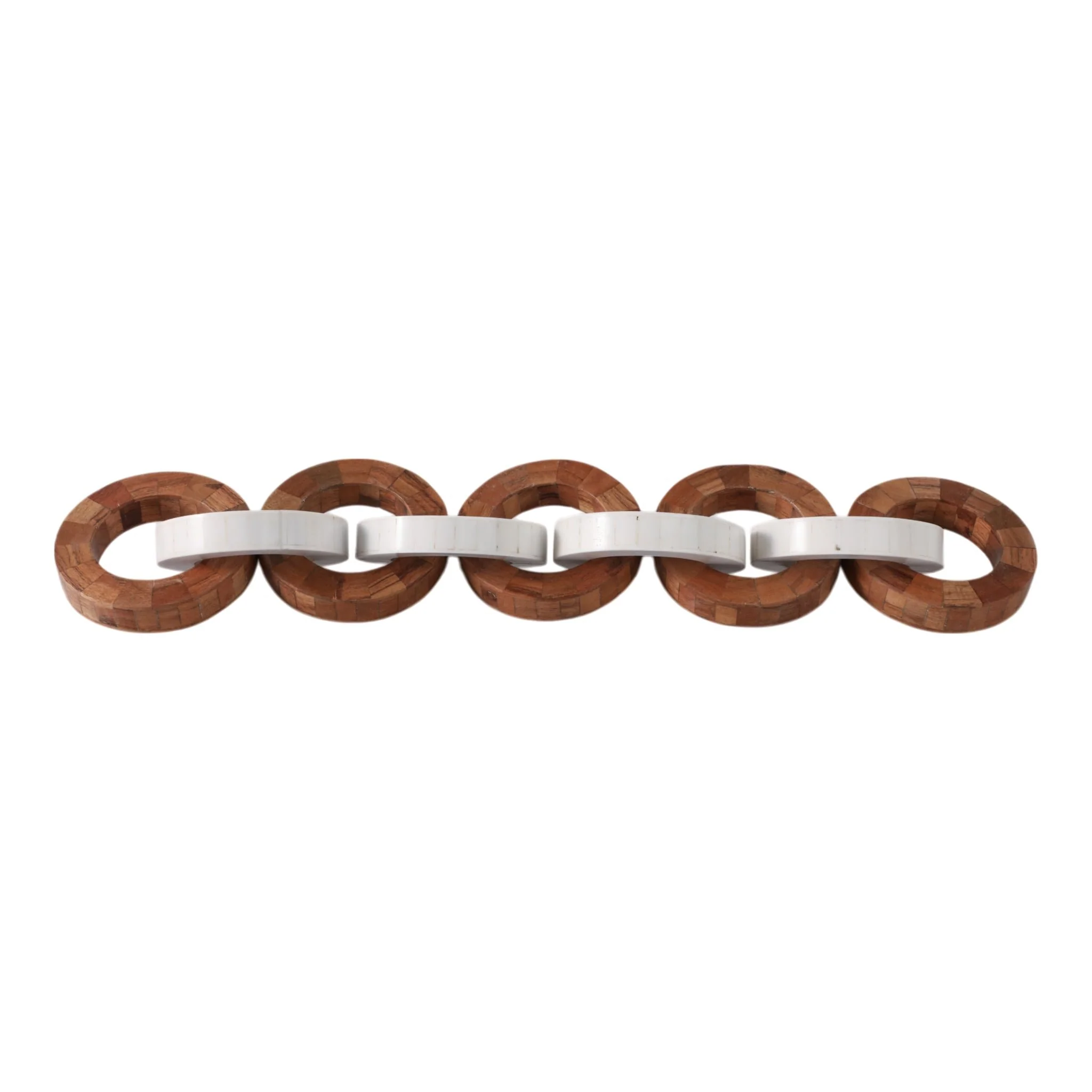 23x4" Wood And Resin Chain, Ivory/brown