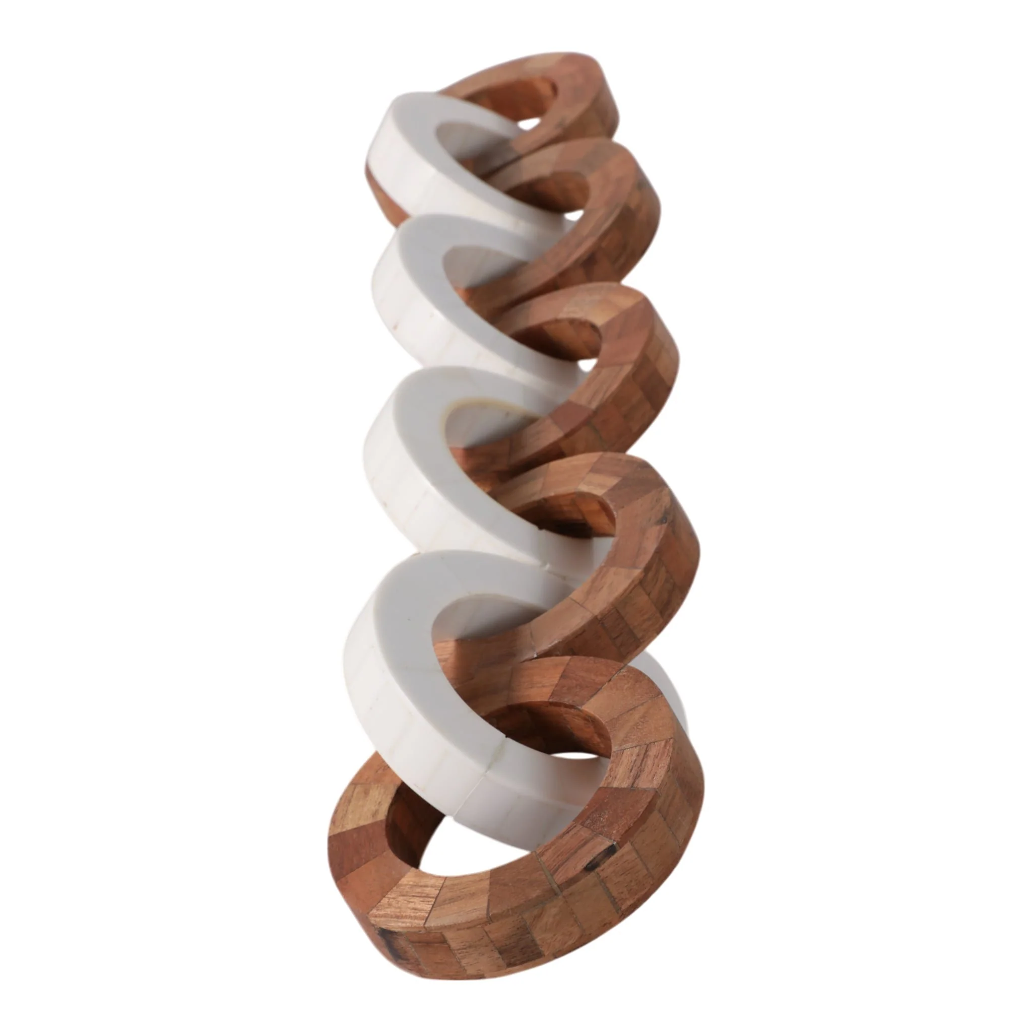 23x4" Wood And Resin Chain, Ivory/brown - Image 3