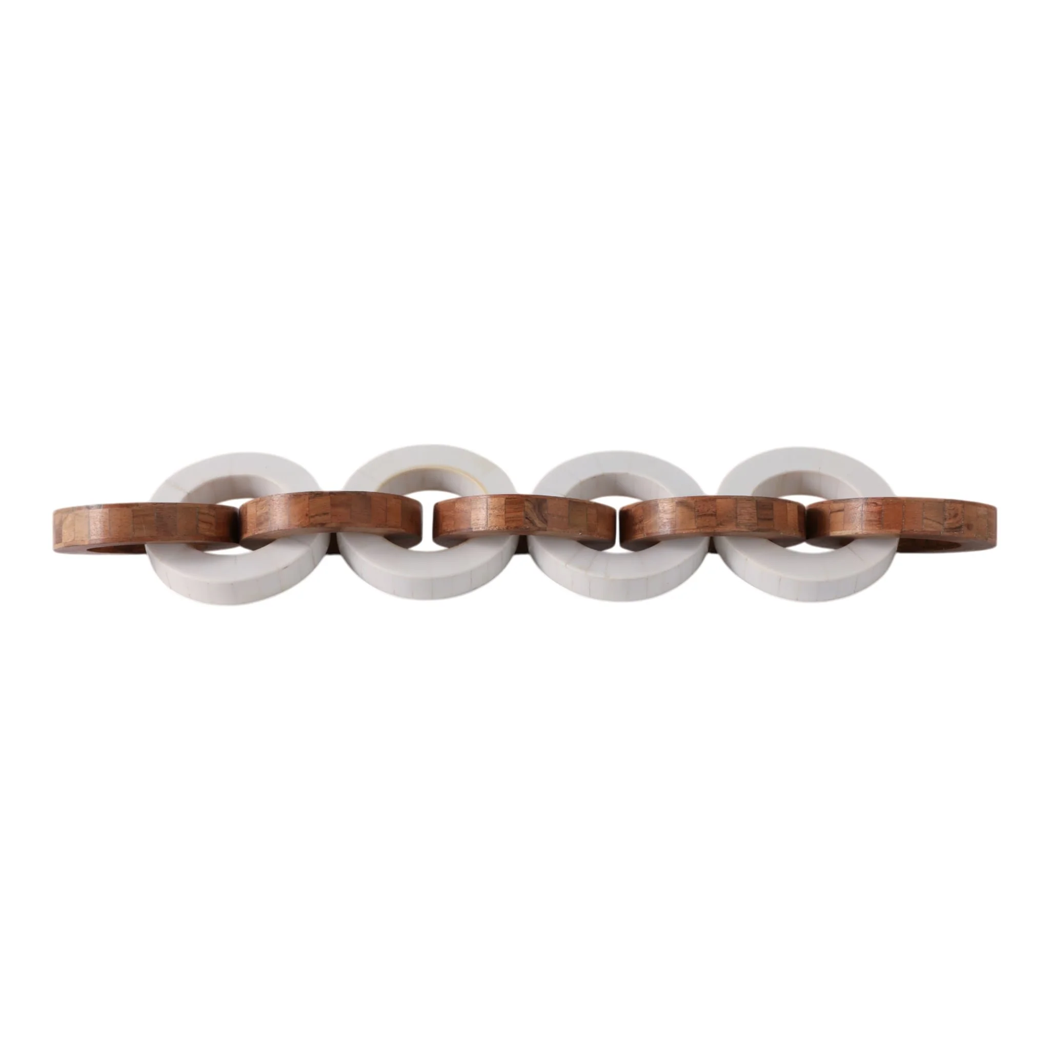 23x4" Wood And Resin Chain, Ivory/brown - Image 4