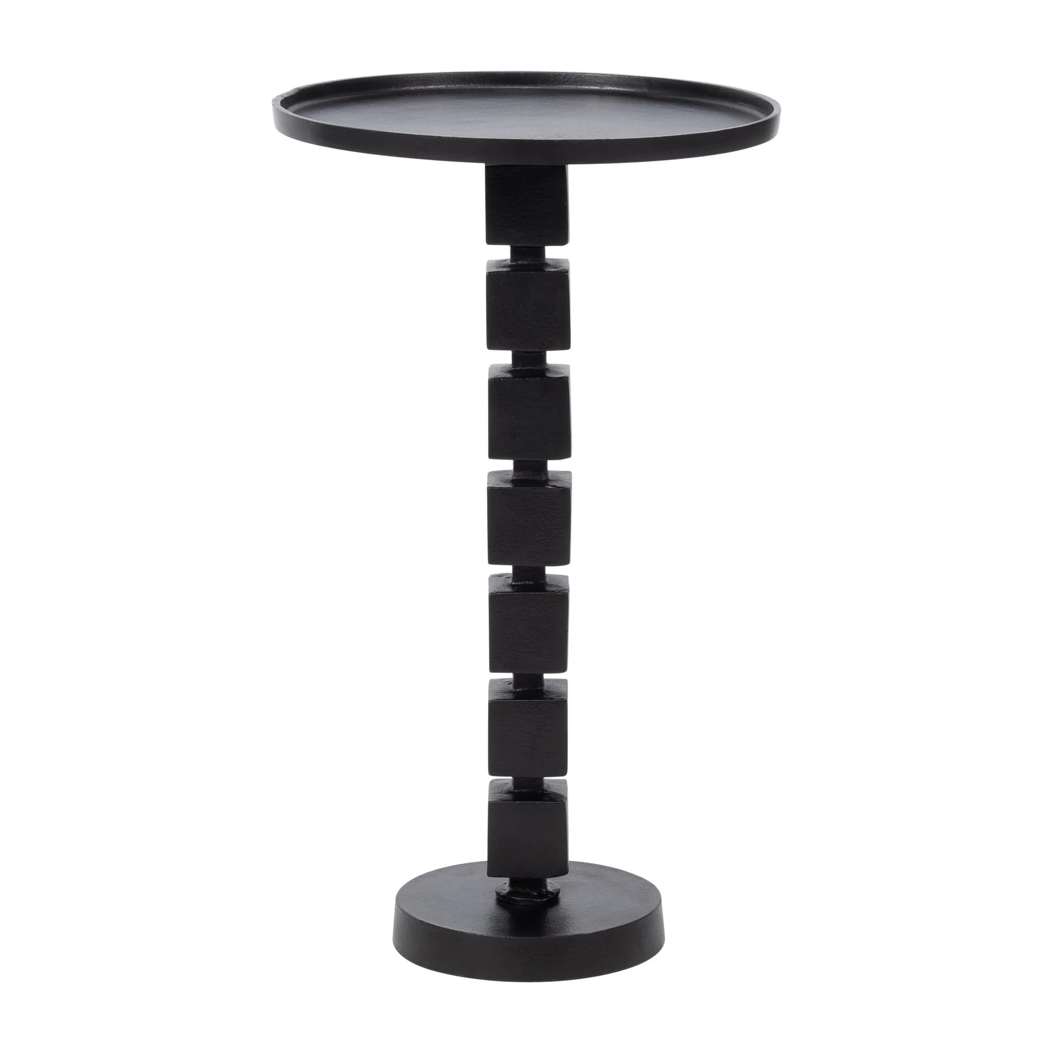 25" Aluminum Stacked Cube Accent Table, Blk Kd