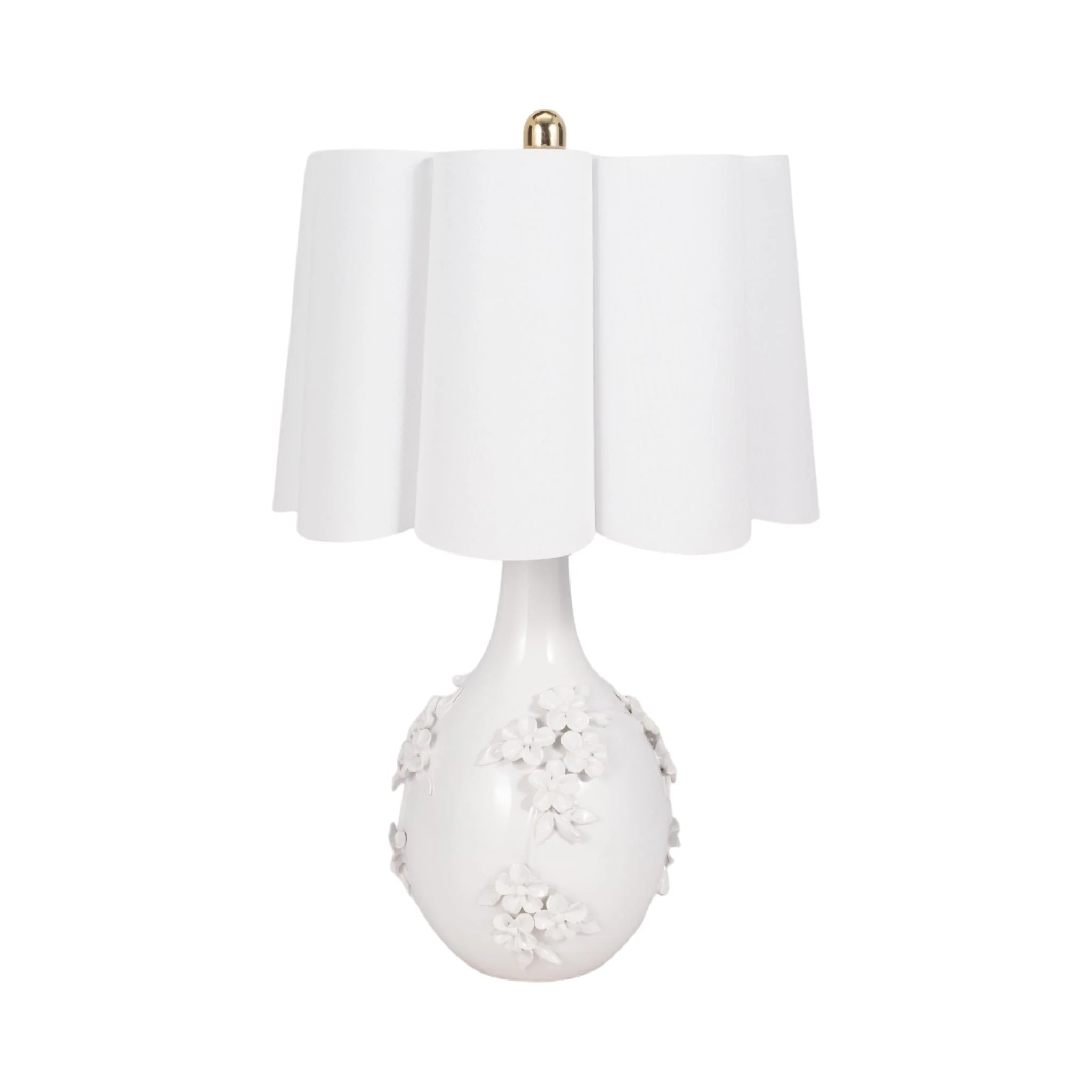 25" Floral Applique Table Lamp, Cream - Image 3