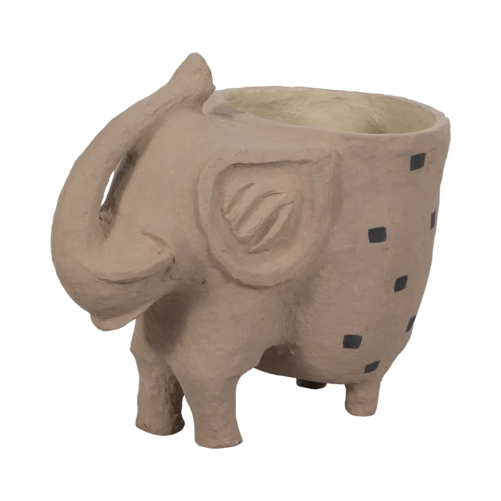 25" Paper Mache Elephant Planter, Ivory - Image 3
