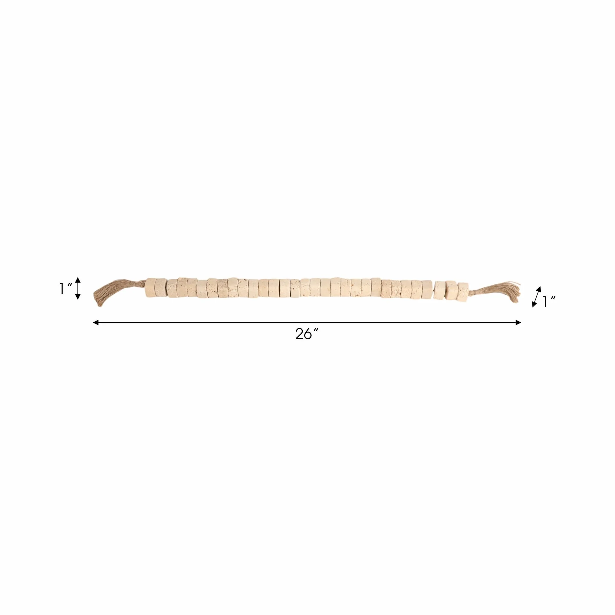 26" Travertine 1" Beaded Garland - Image 6