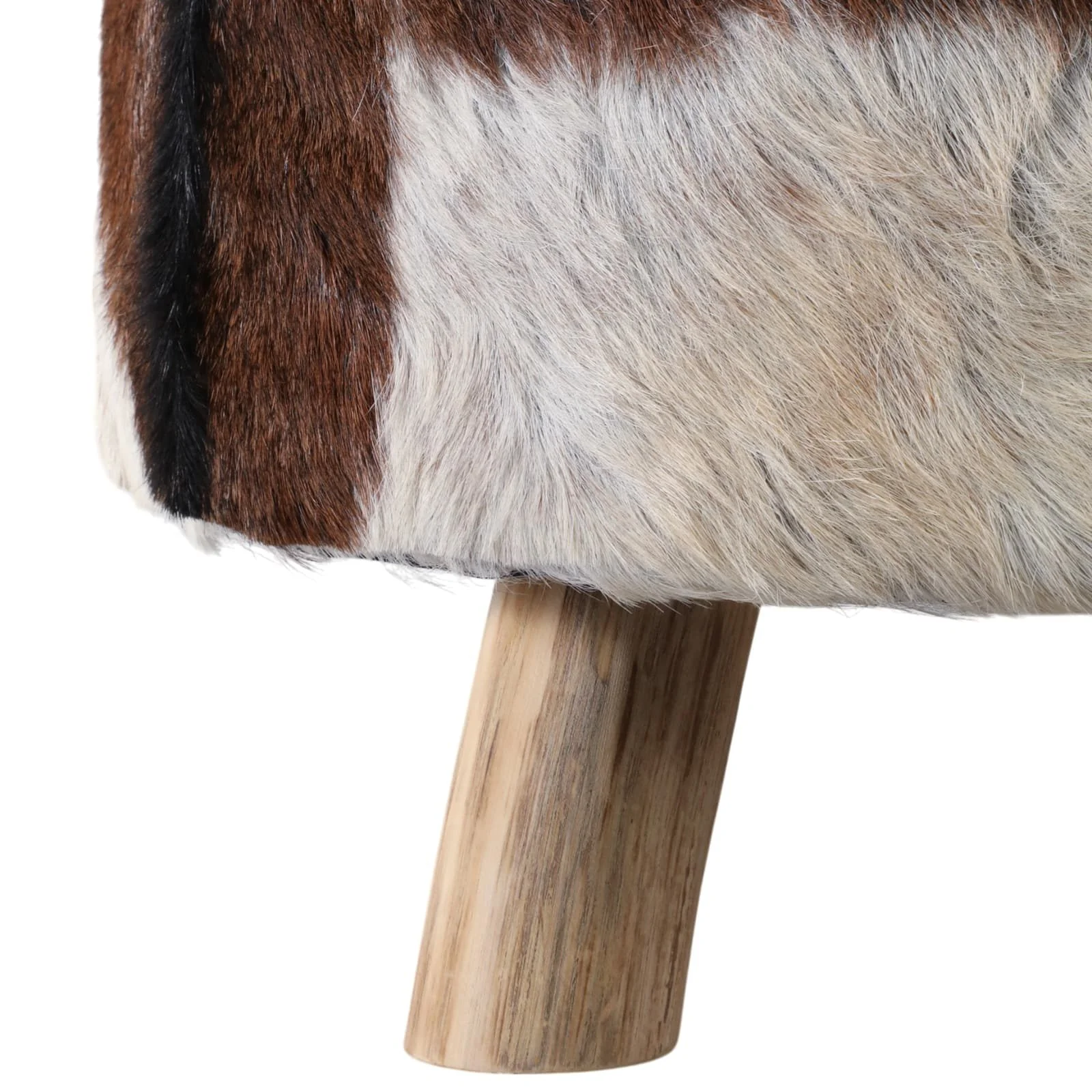 26x16 Cowhide Ottoman, Multi - Image 5