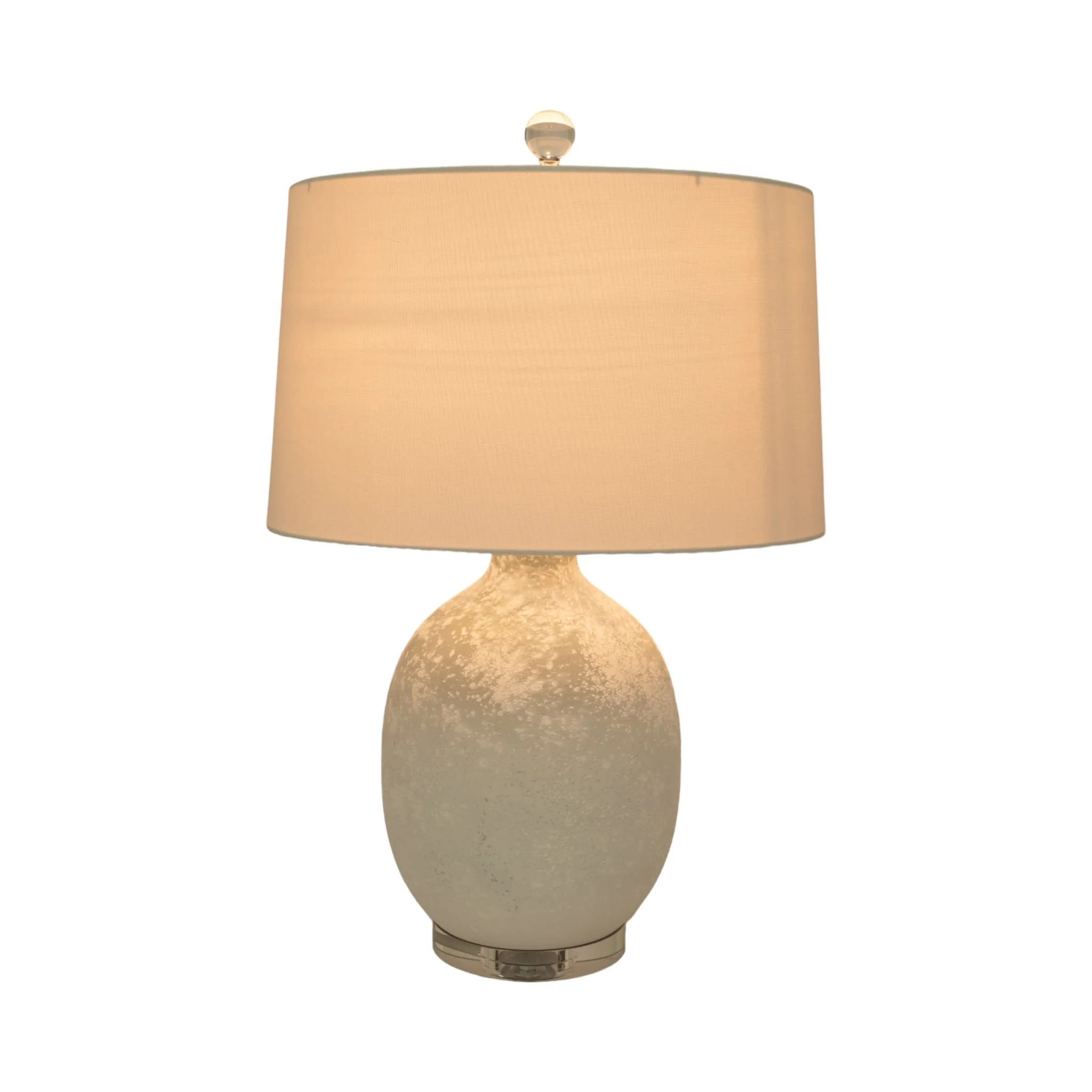 27" 2-tone Glass Table Lamp, Blue/white - Image 2