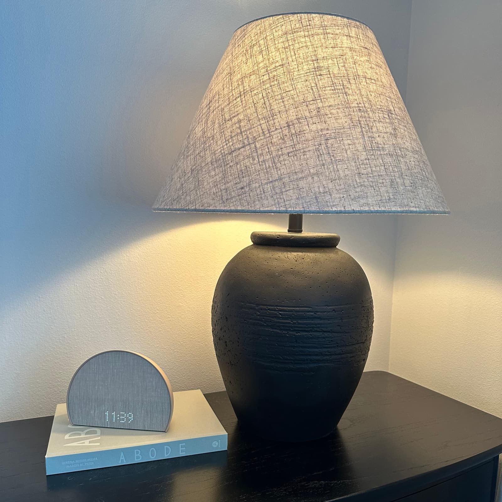 27" Artisan Jug Table Lamp Tapered Shade,blk/beige - Image 11