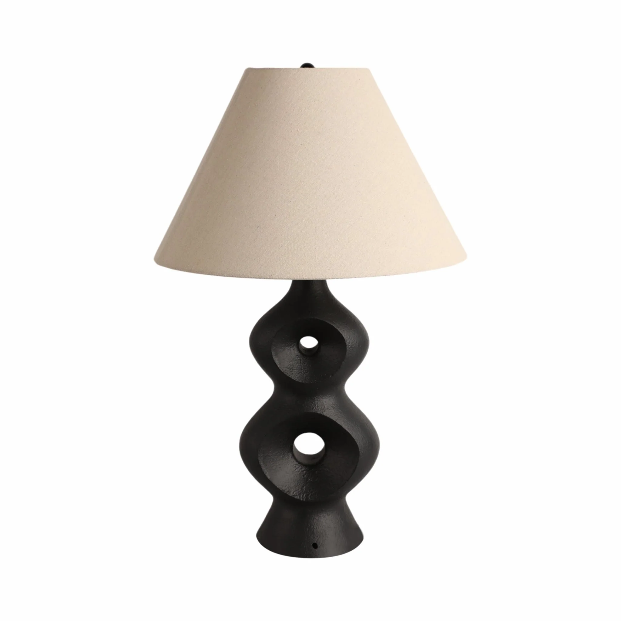 28" Open Cut-out 8 Table Lamp, Black/tan - Image 4