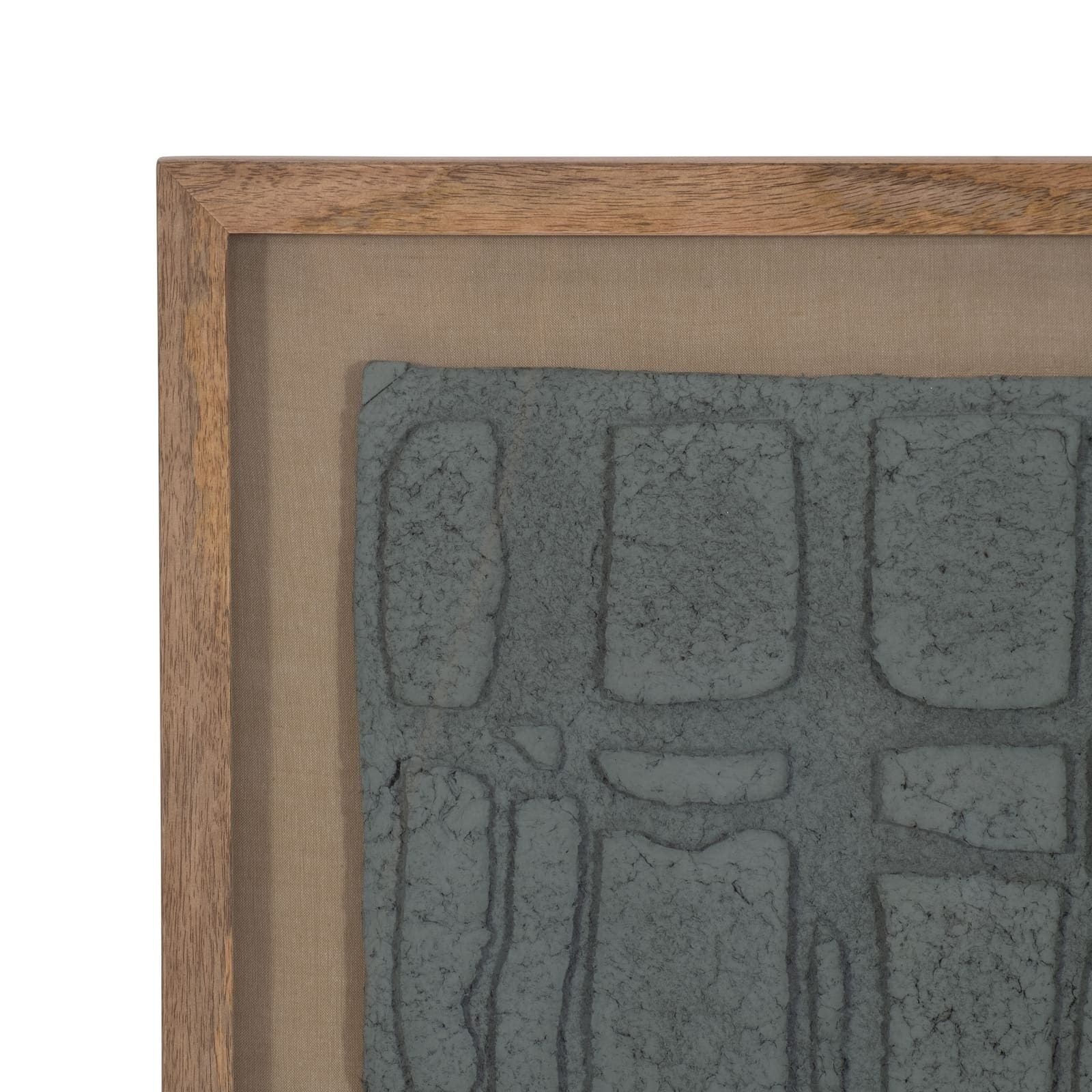 28x35 Paper Mache Wall Art Framed Glass, Dk Gray - Image 4