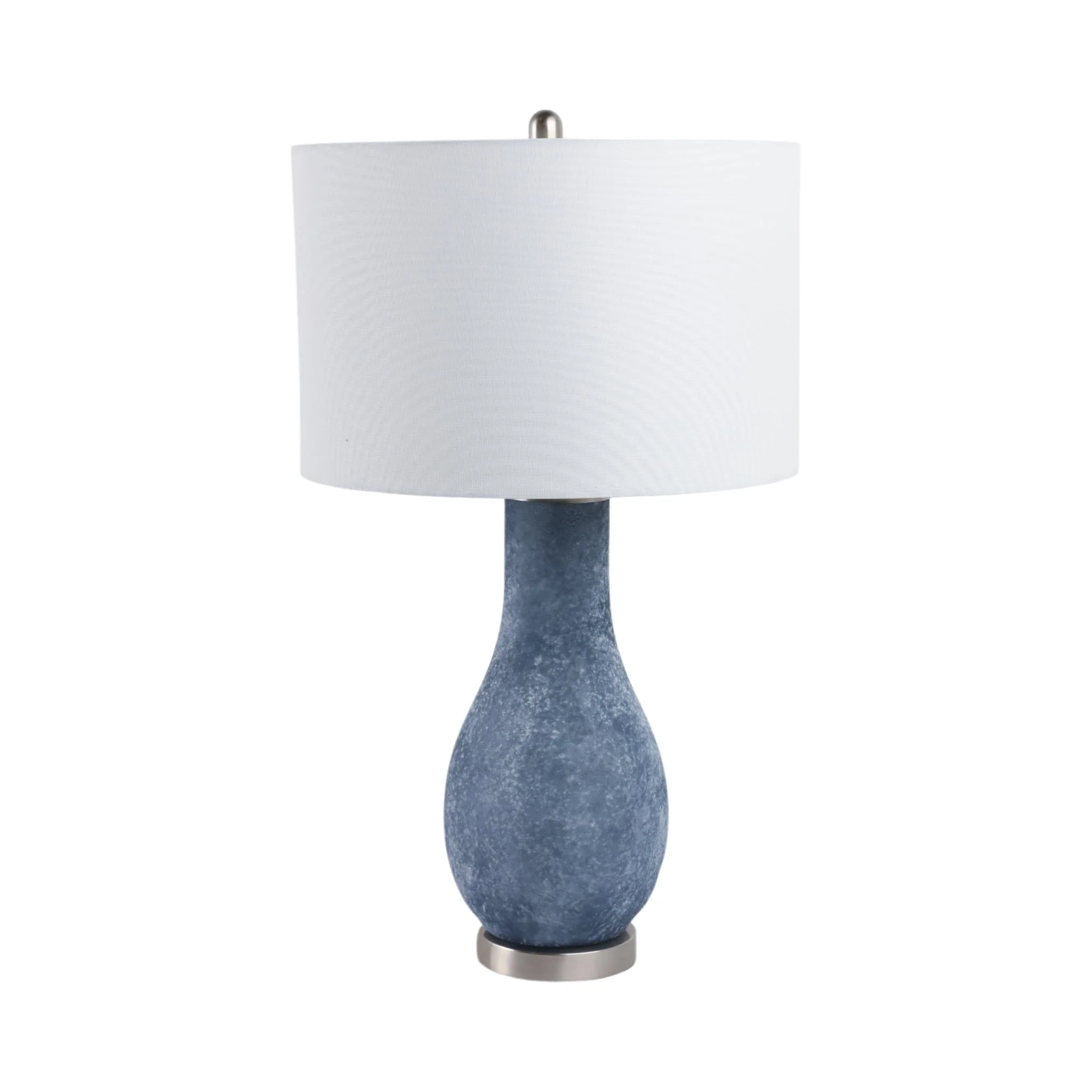 29x17" Frosted Glass Teardrop Table Lamp, Dark Blu - Image 3