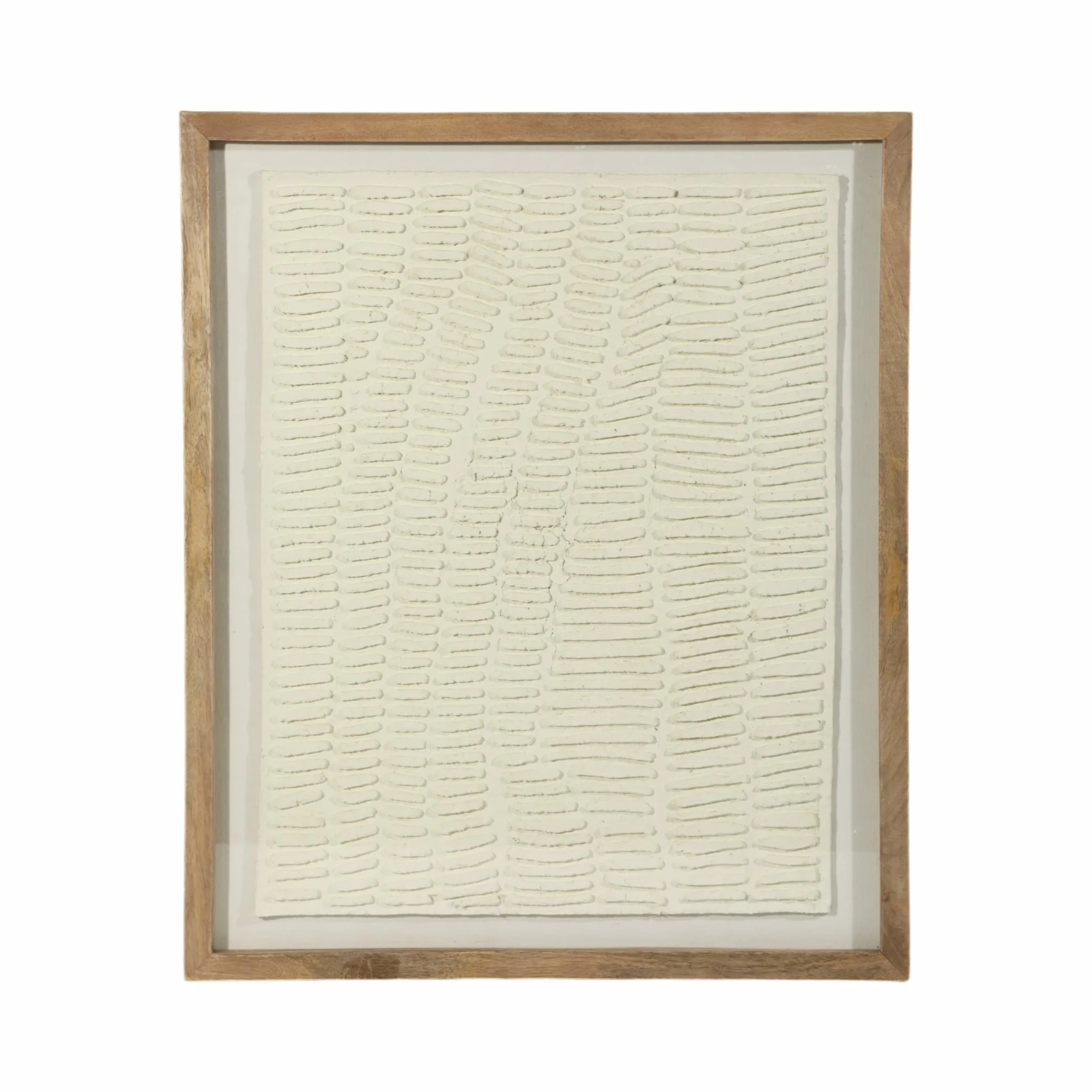 29x35 Paper Mache Wall Art Framed Glass, Gray