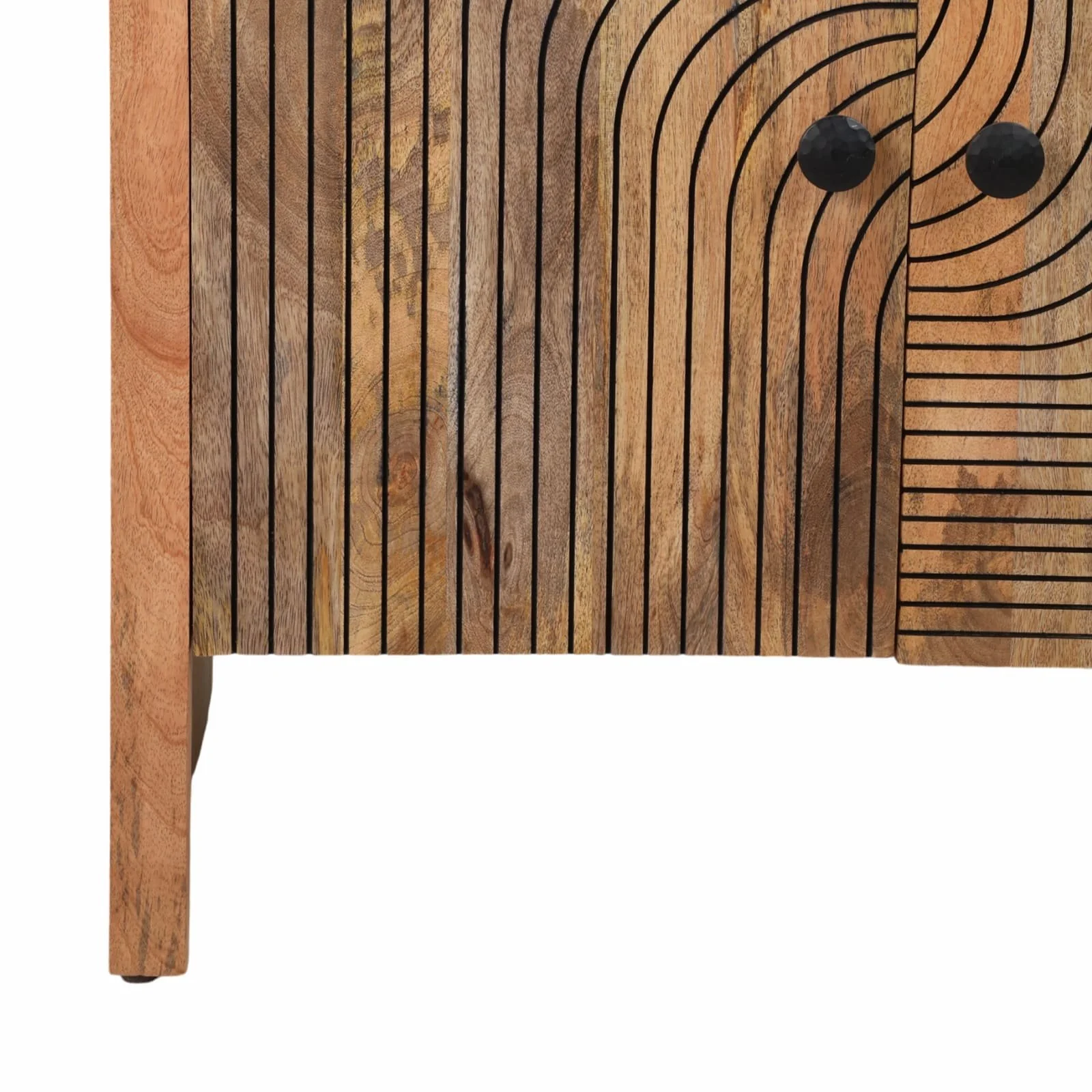 30" Carved Front Waterfall Edge 2 Door Cabinet - Image 6