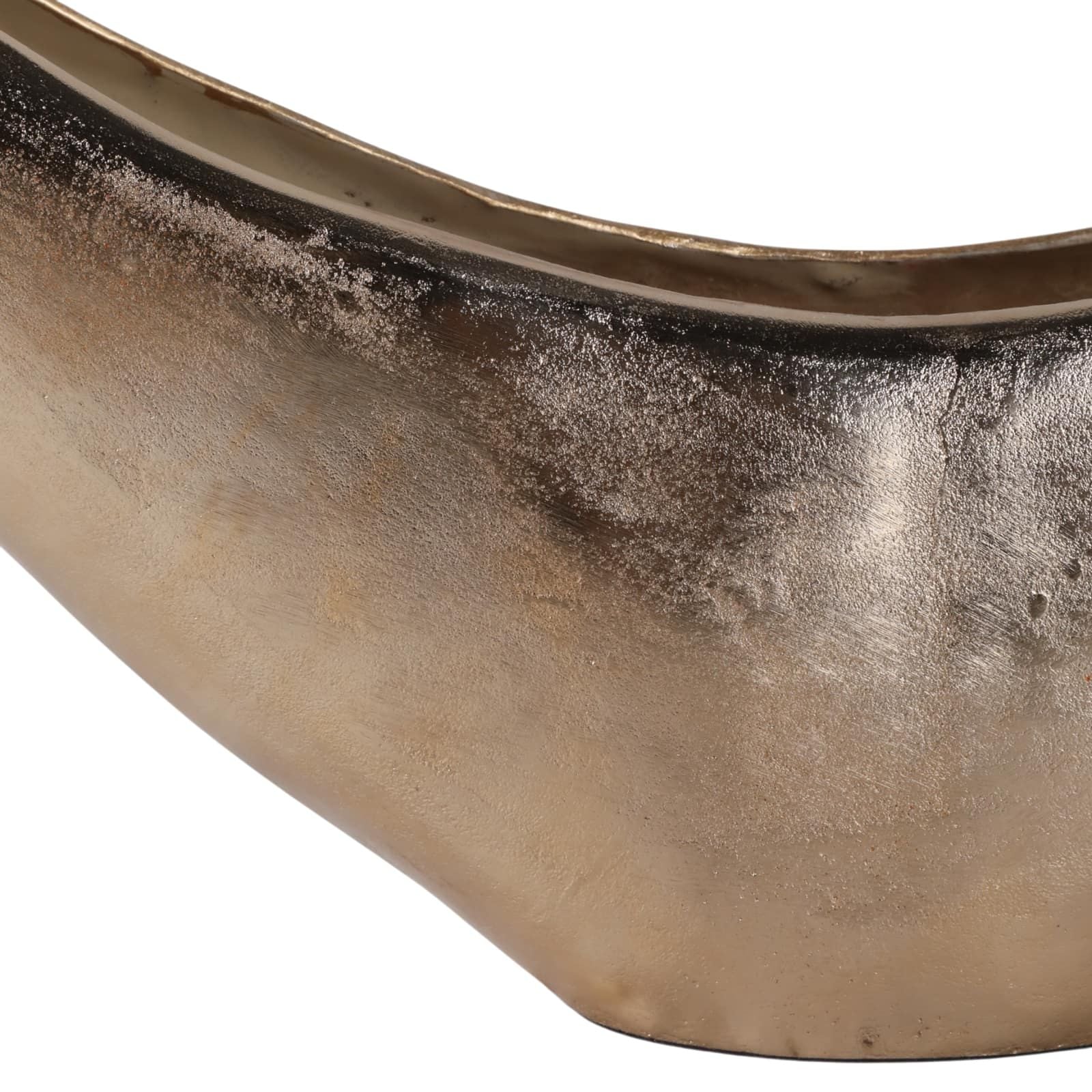 30x13" V-shaped Metal Bowl, Gold/tan - Image 5