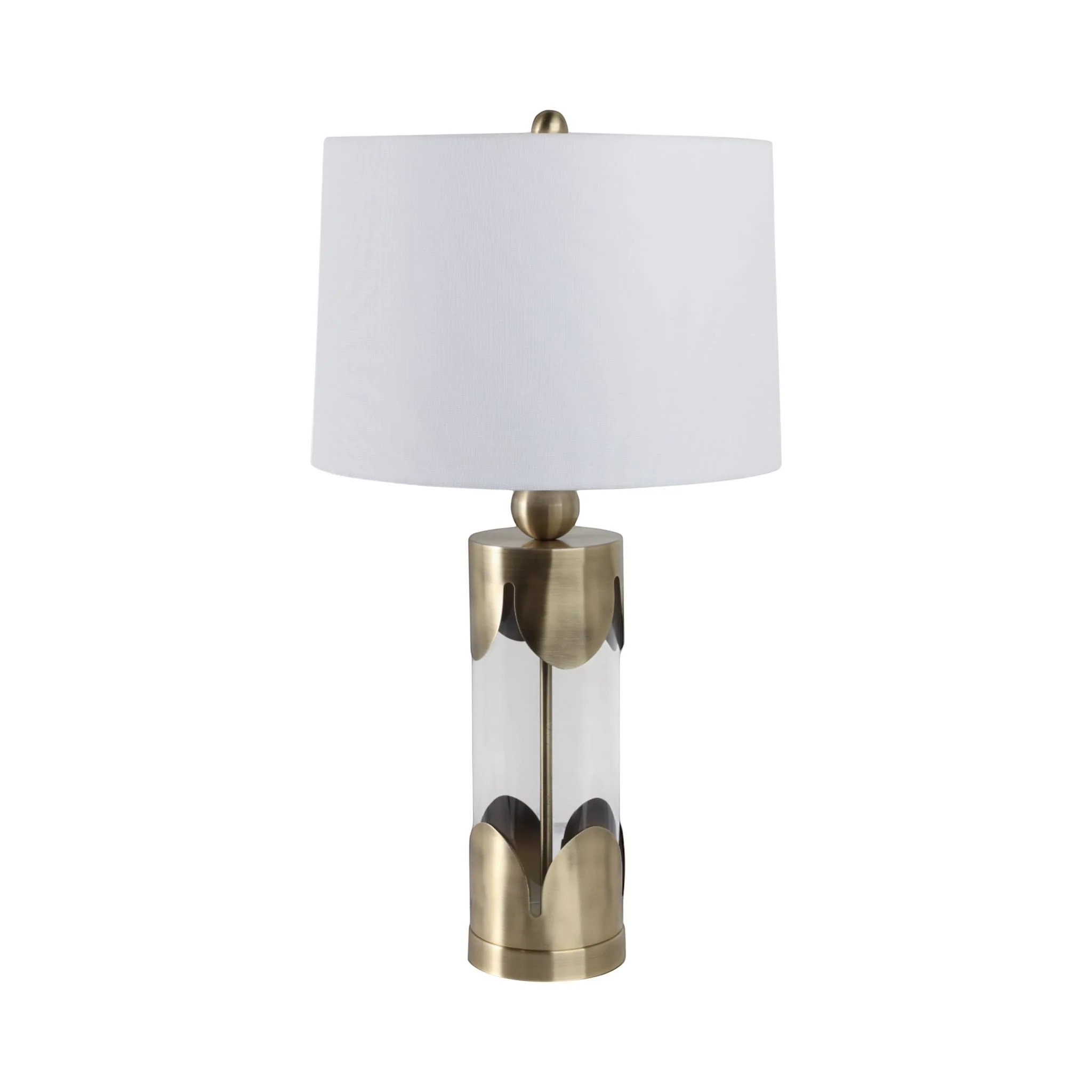 30x16" Scallop Border Lamp, Gold - Image 2