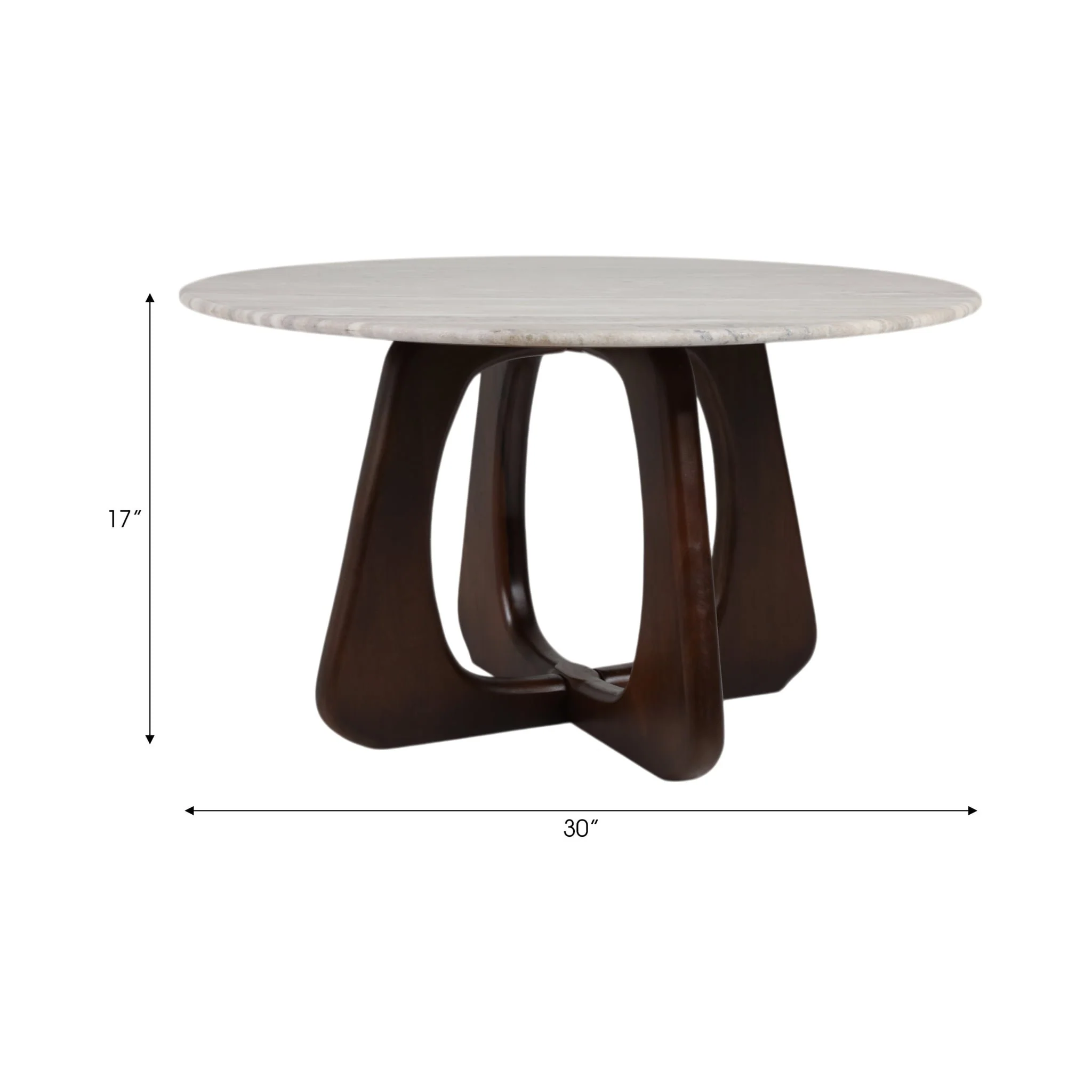 30x17" Marble Top Cofee Table, Beige/brown - Image 8