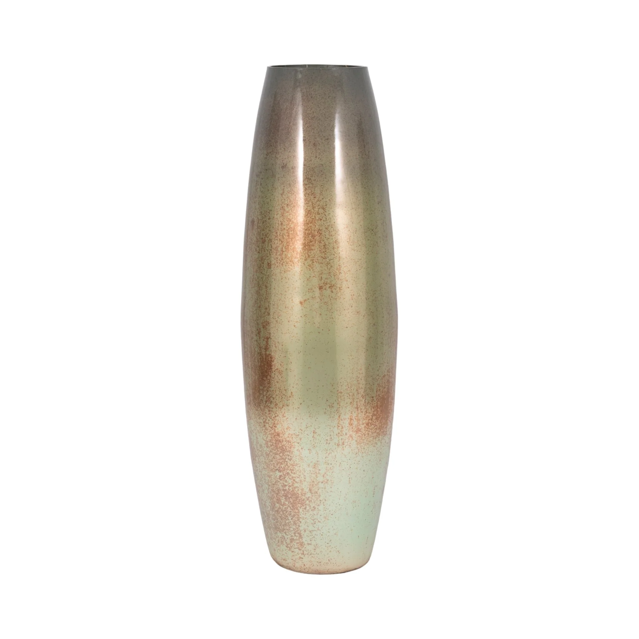 31" Curved Glass Vase Green Mercury Ombre, Multi - Image 3