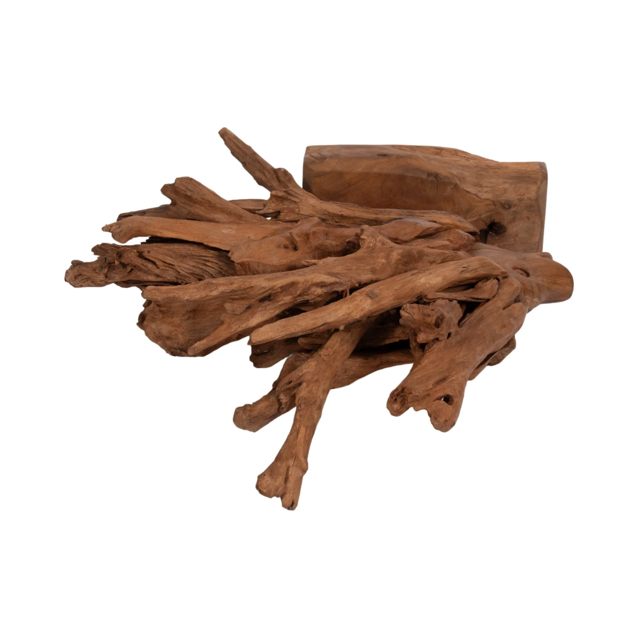31" Teak Wood Fish On Stand, Light Natural - Image 6