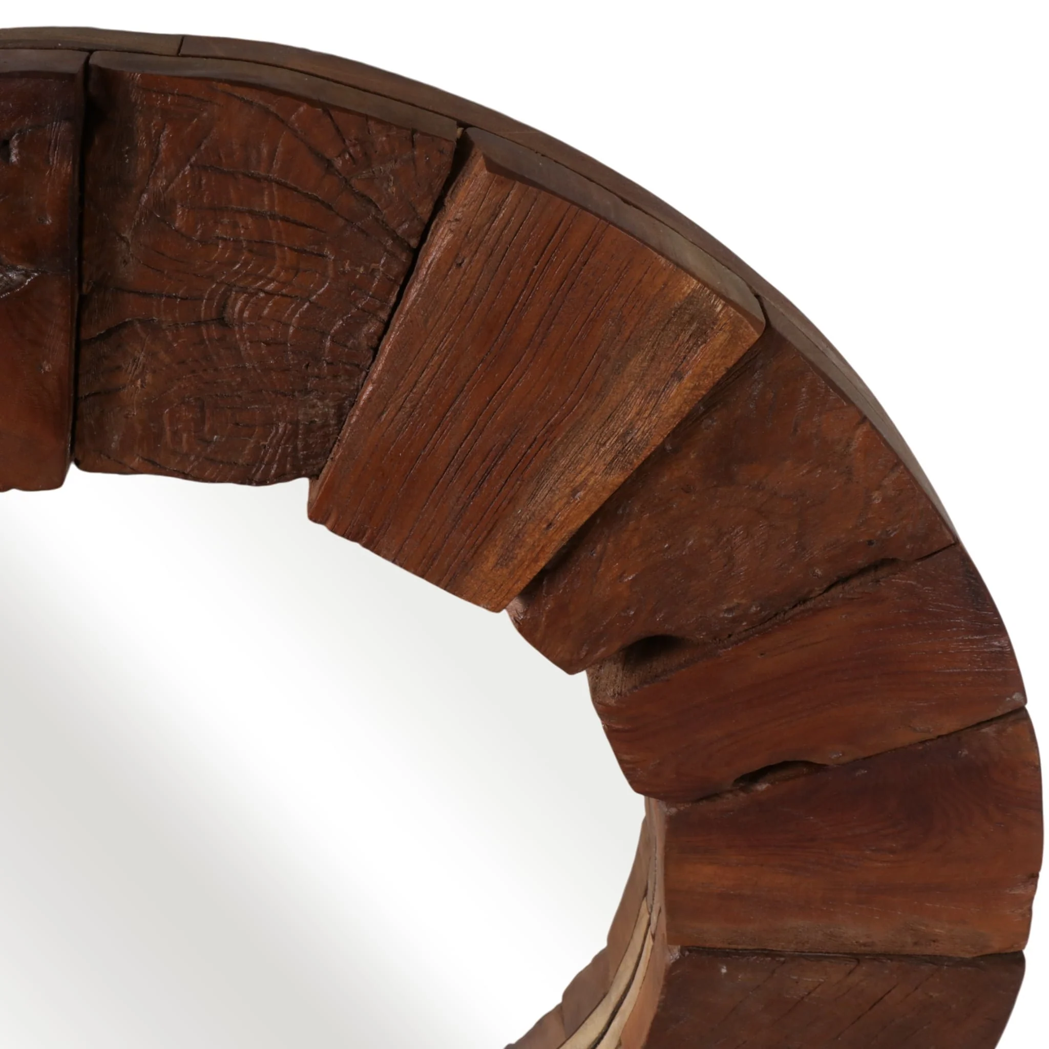 31x31" Teakwood Framed Mirror, Natural - Image 5
