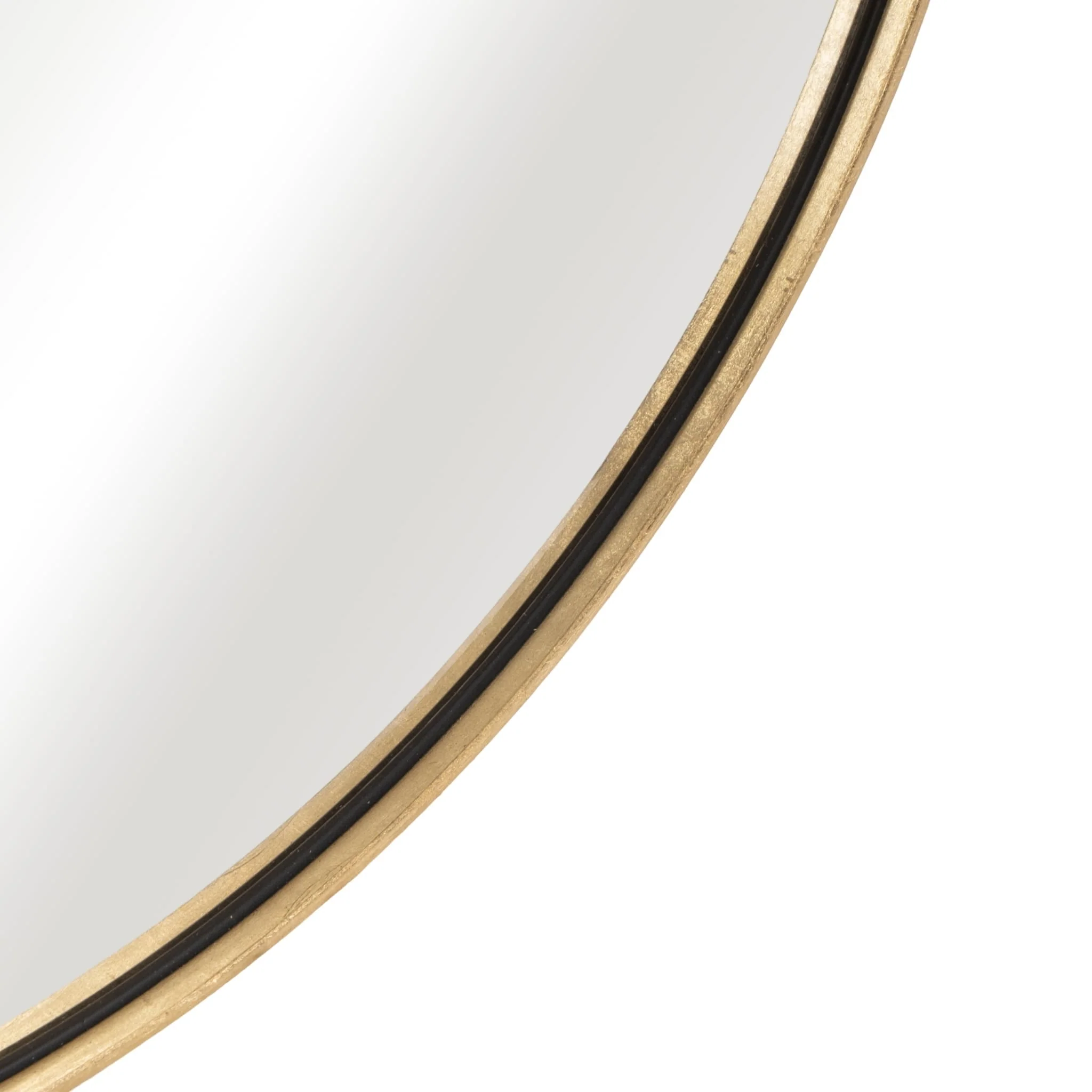 32x32 Round Wood Piece Mirror, Gold - Image 6