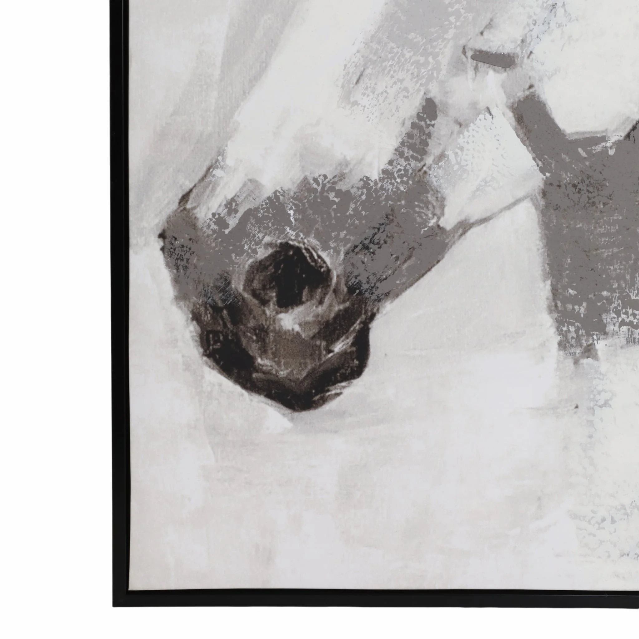 32x48 Framed Handpainted White Horse - Image 4