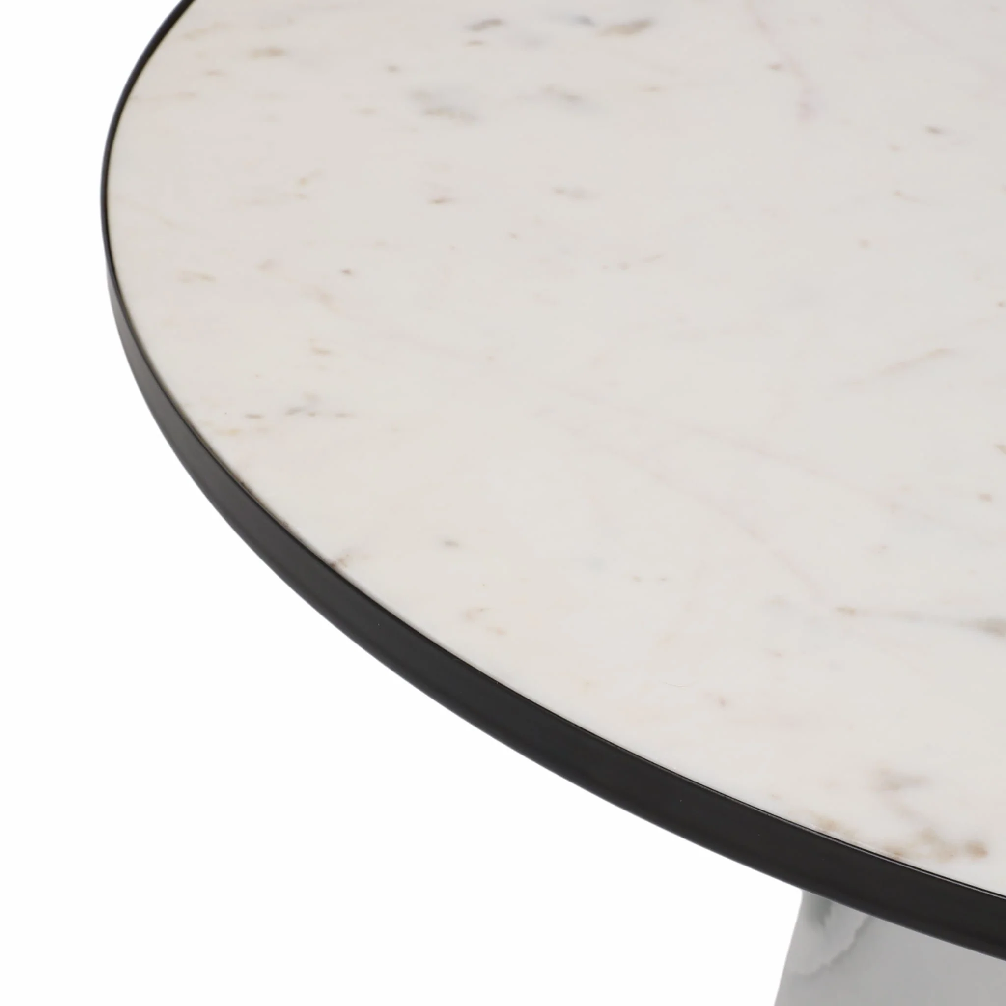 34" Glass Coffee Table Marble Top, White/clear, Kd - Image 6