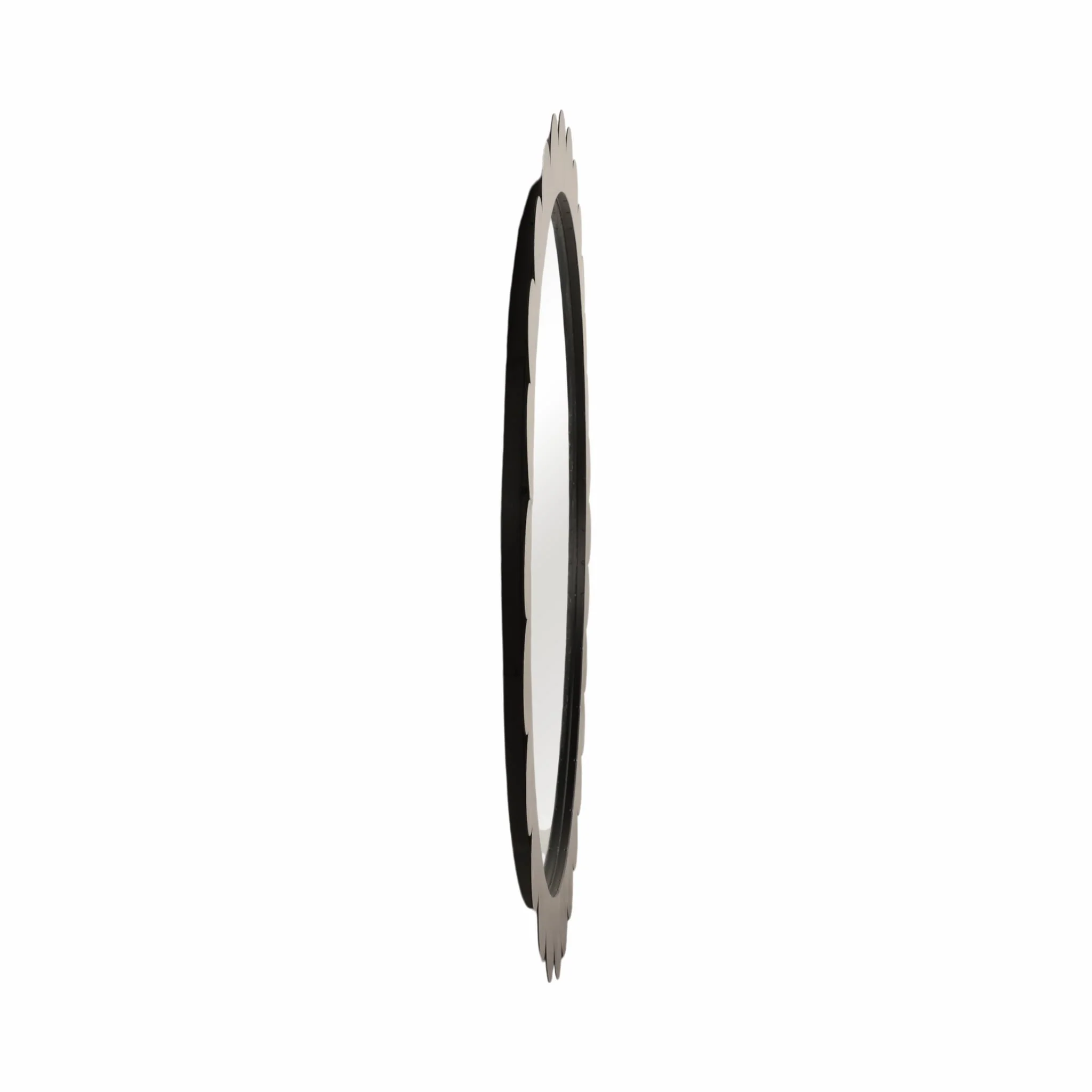 34" Scallop Border Mirror, Black - Image 3