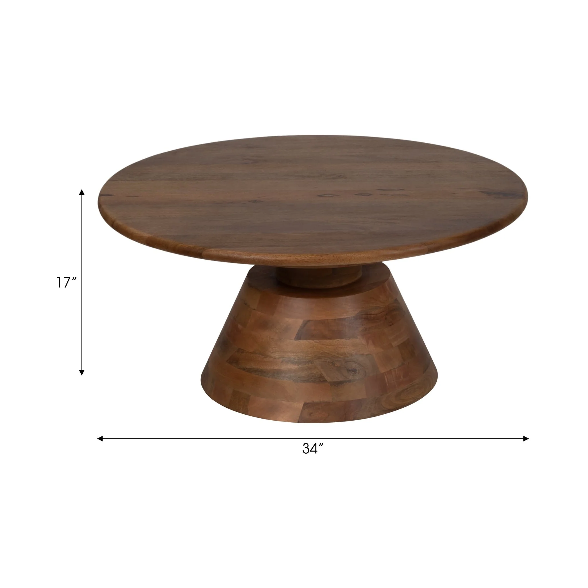34" Tapered Wood Coffee Table, Natural - Image 7