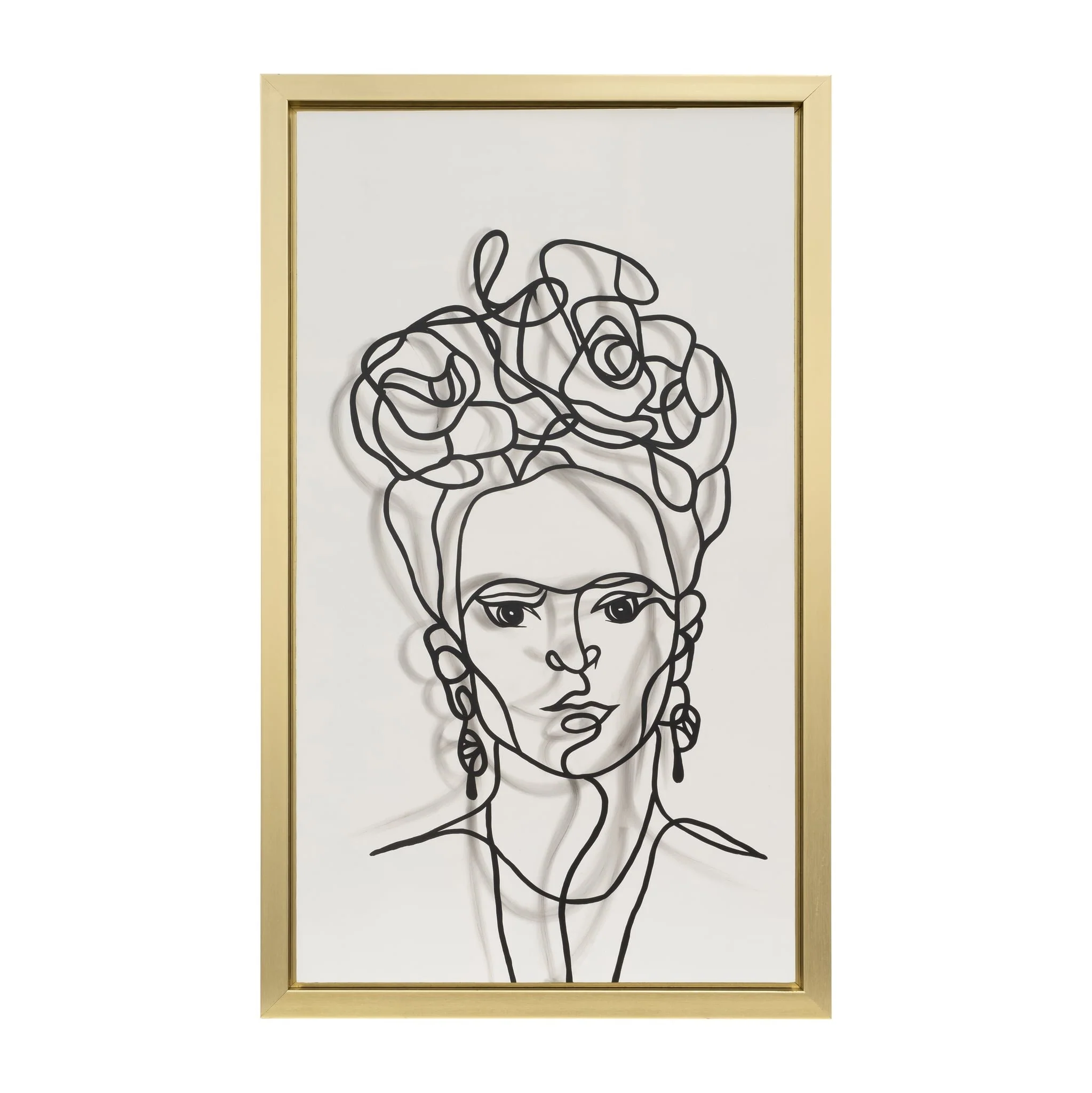 35x59, Hand Painted Frida Illusion, Wht/blk