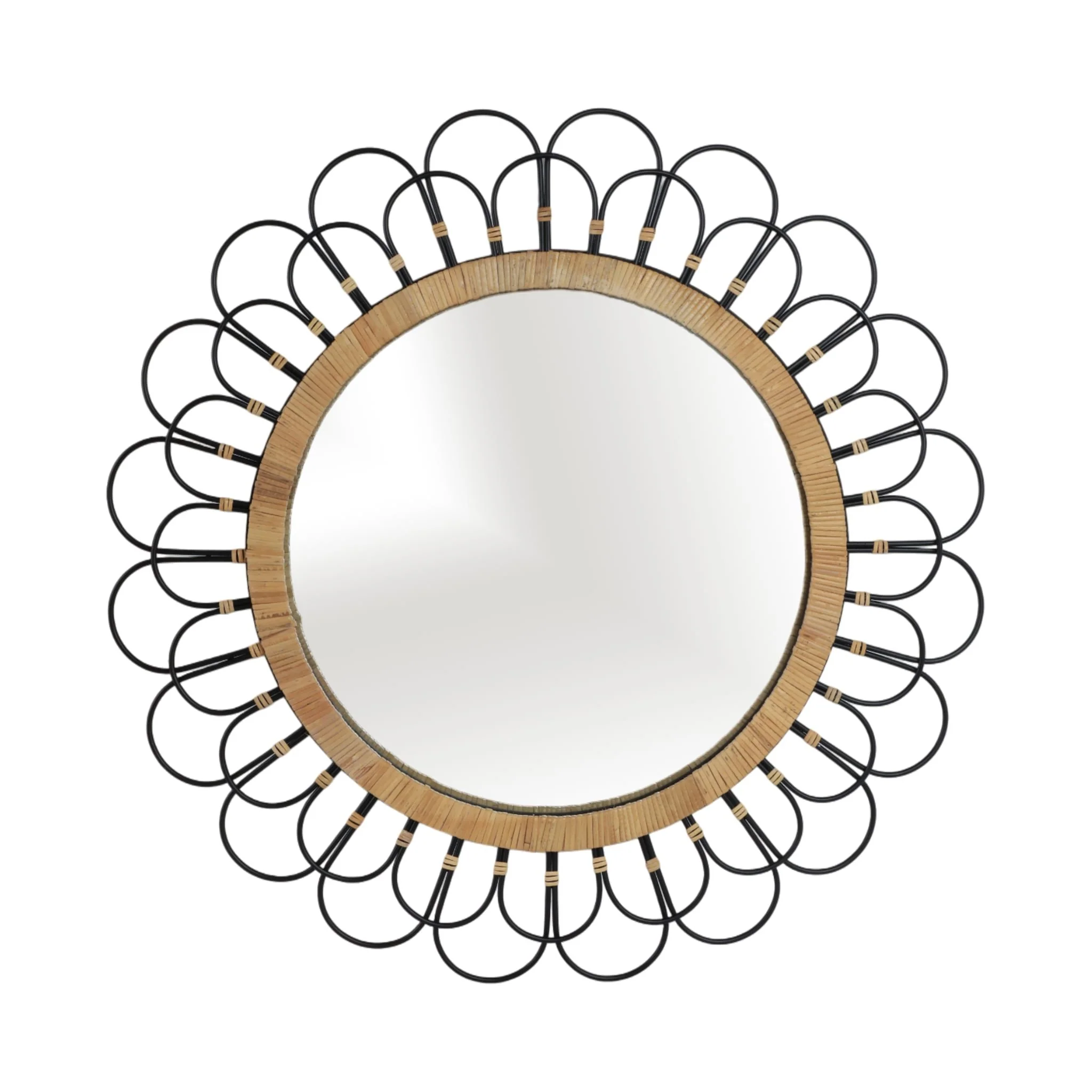 36" Daisy Wall Mirror, Black