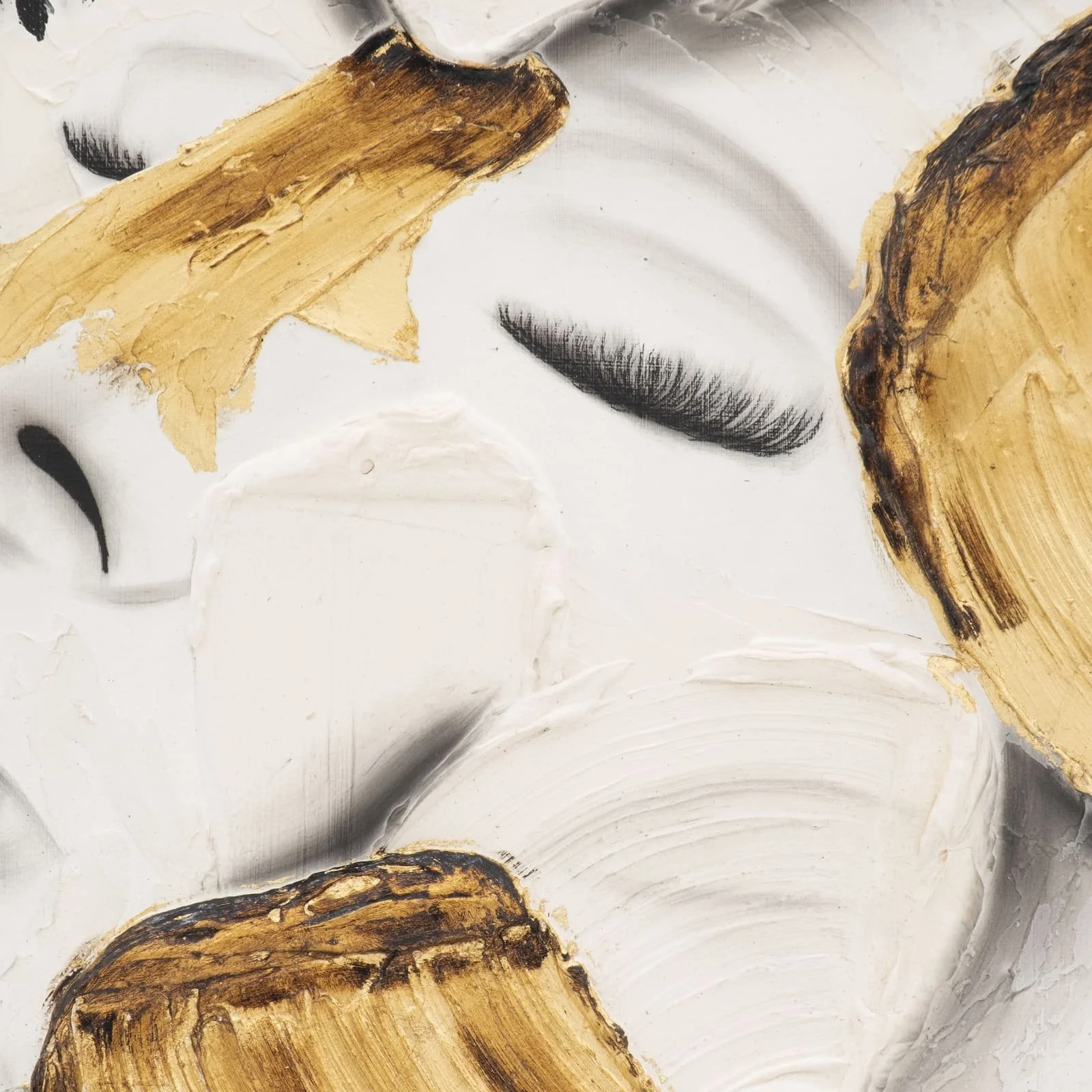 36x59, Hand Painted Deep Thought, Wht/gld - Image 4