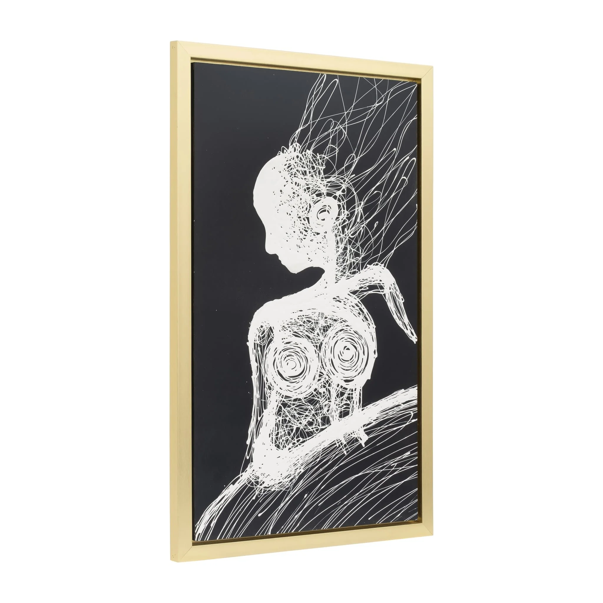 36x59, Hand Painted Woman Soul, Wht/blk - Image 2