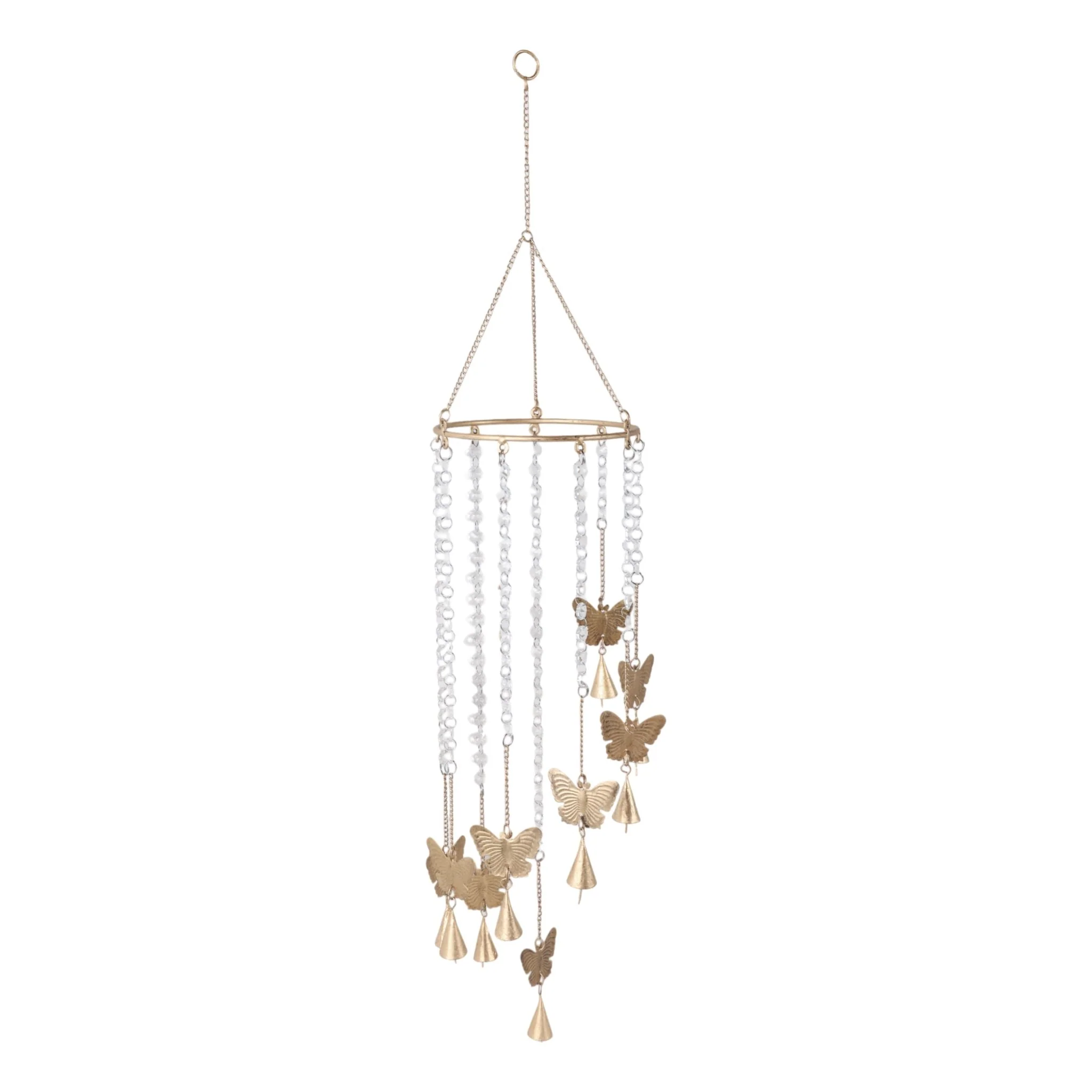 38x8" Butterflies And Crystals Chime, Clear/gold - Image 2