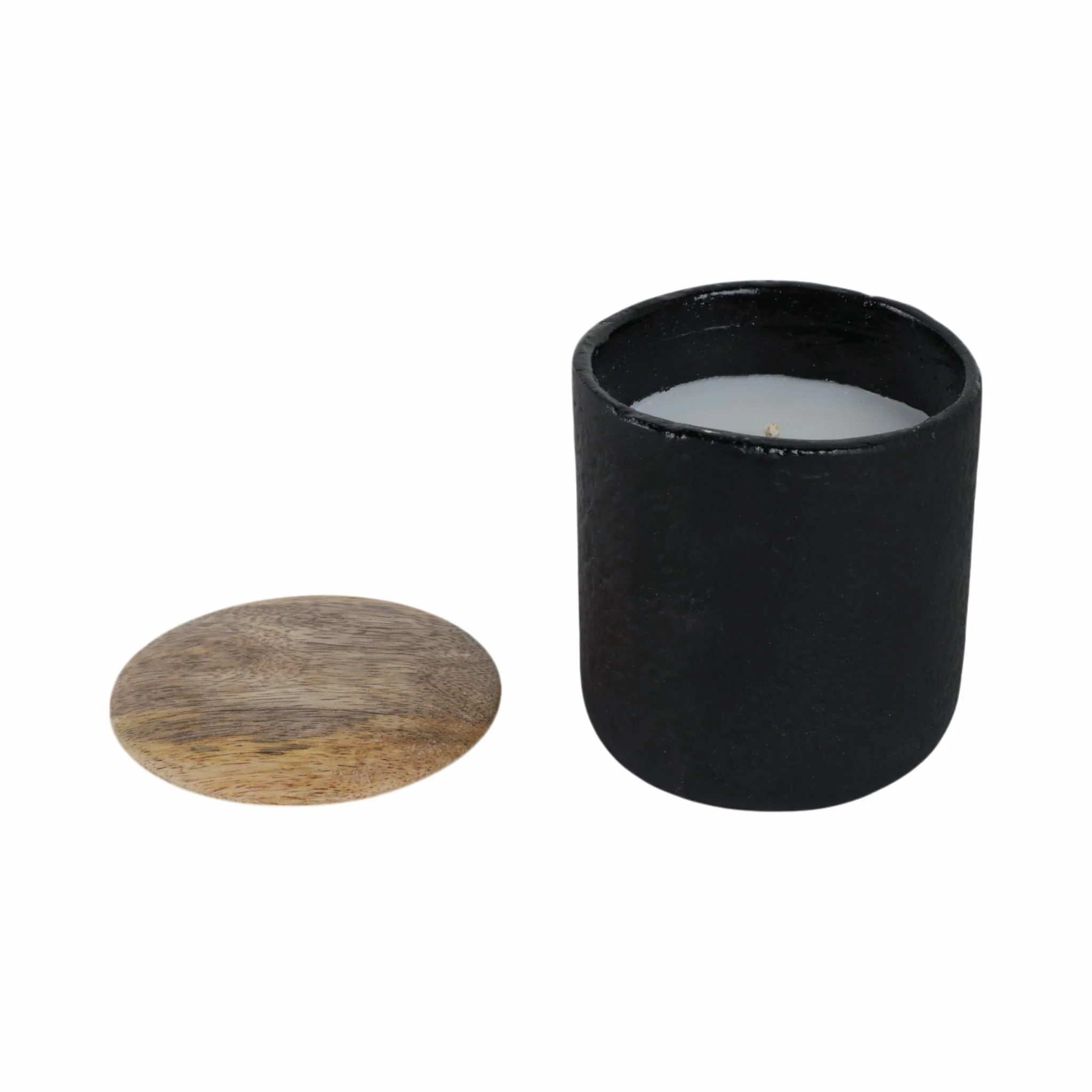 4" 9 Oz Balsam & Myrrh Tall Candle With Lid, Black - Image 3