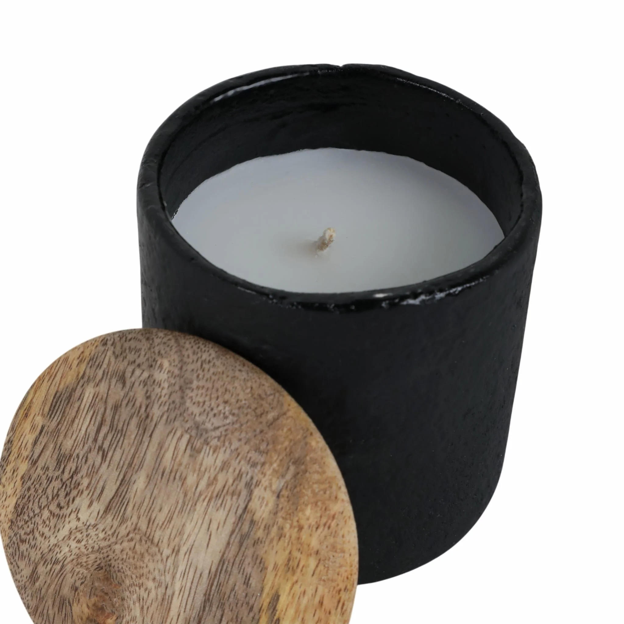 4" 9 Oz Balsam & Myrrh Tall Candle With Lid, Black - Image 4