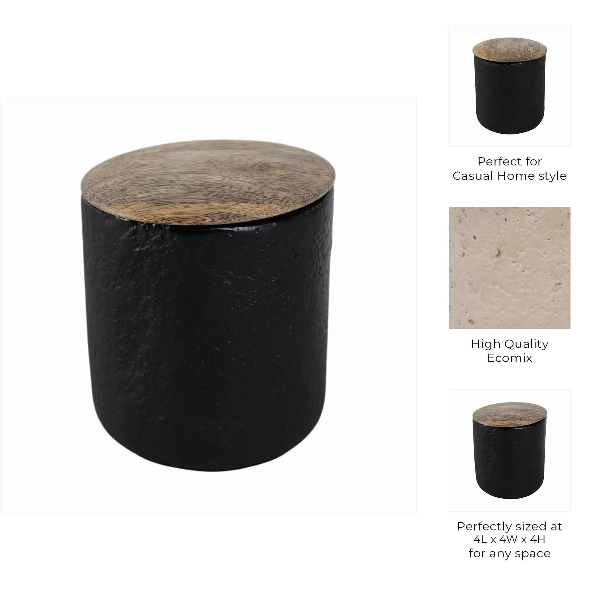 4" 9 Oz Balsam & Myrrh Tall Candle With Lid, Black - Image 8