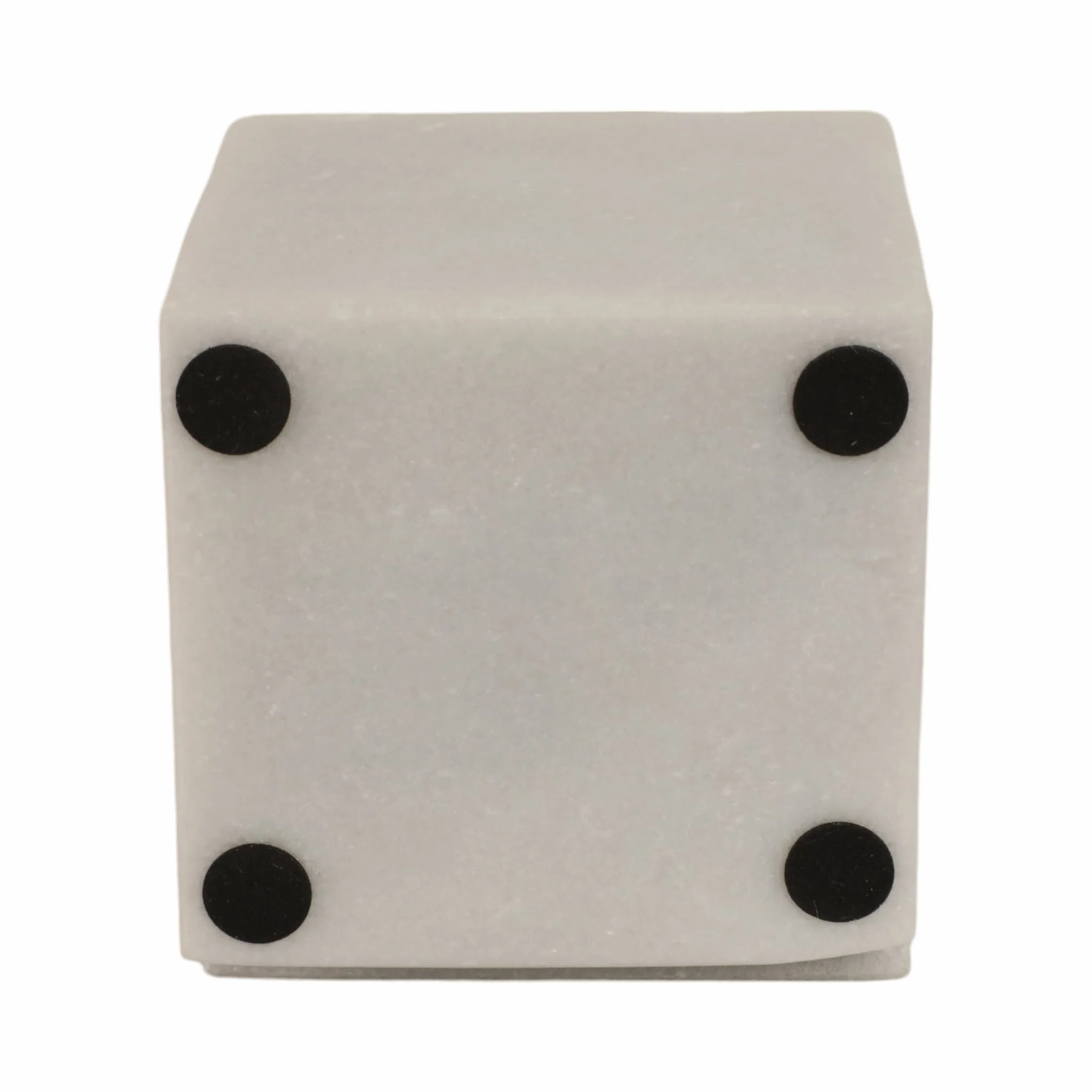 4" Cut Marble Cube, White - Image 7
