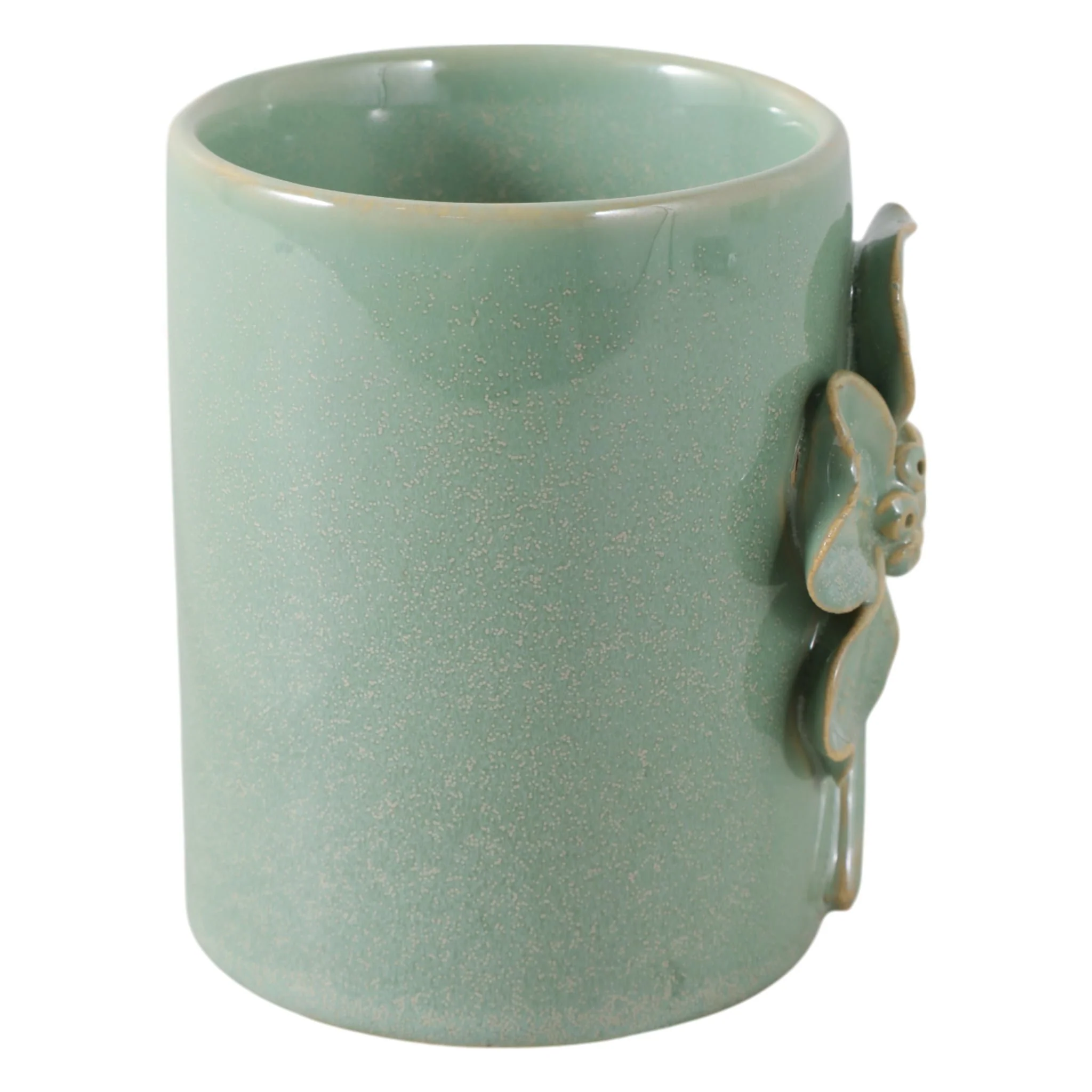 4" Flower Applique Pencil Cup, Green - Image 3