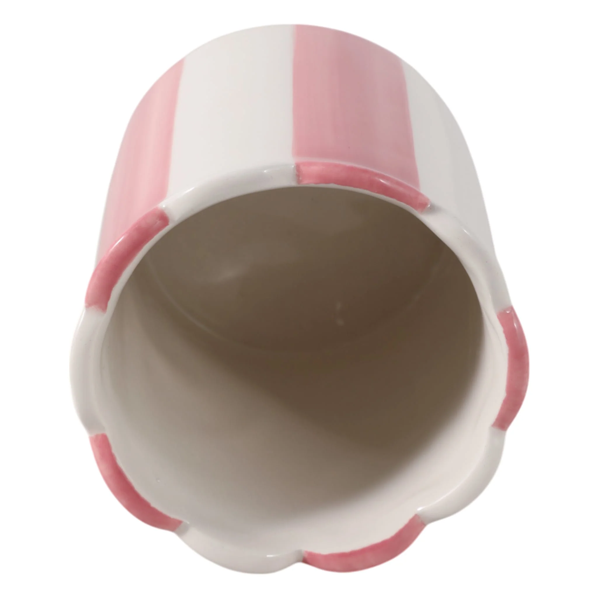 4" Striped Pencil Cup, Pink/ivory - Image 6