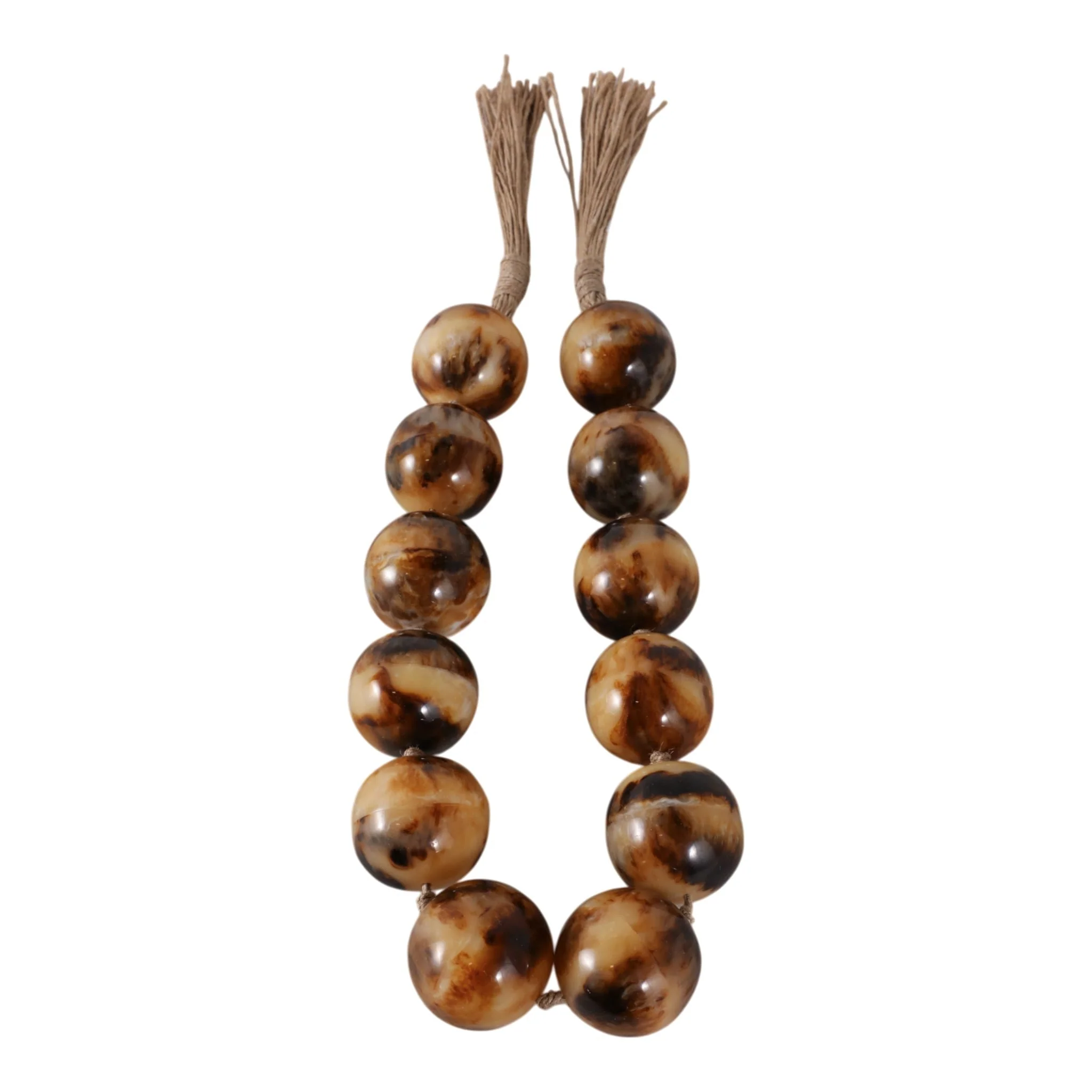 40" Swirled 2" Resin Beaded Garland, Brown - Image 5