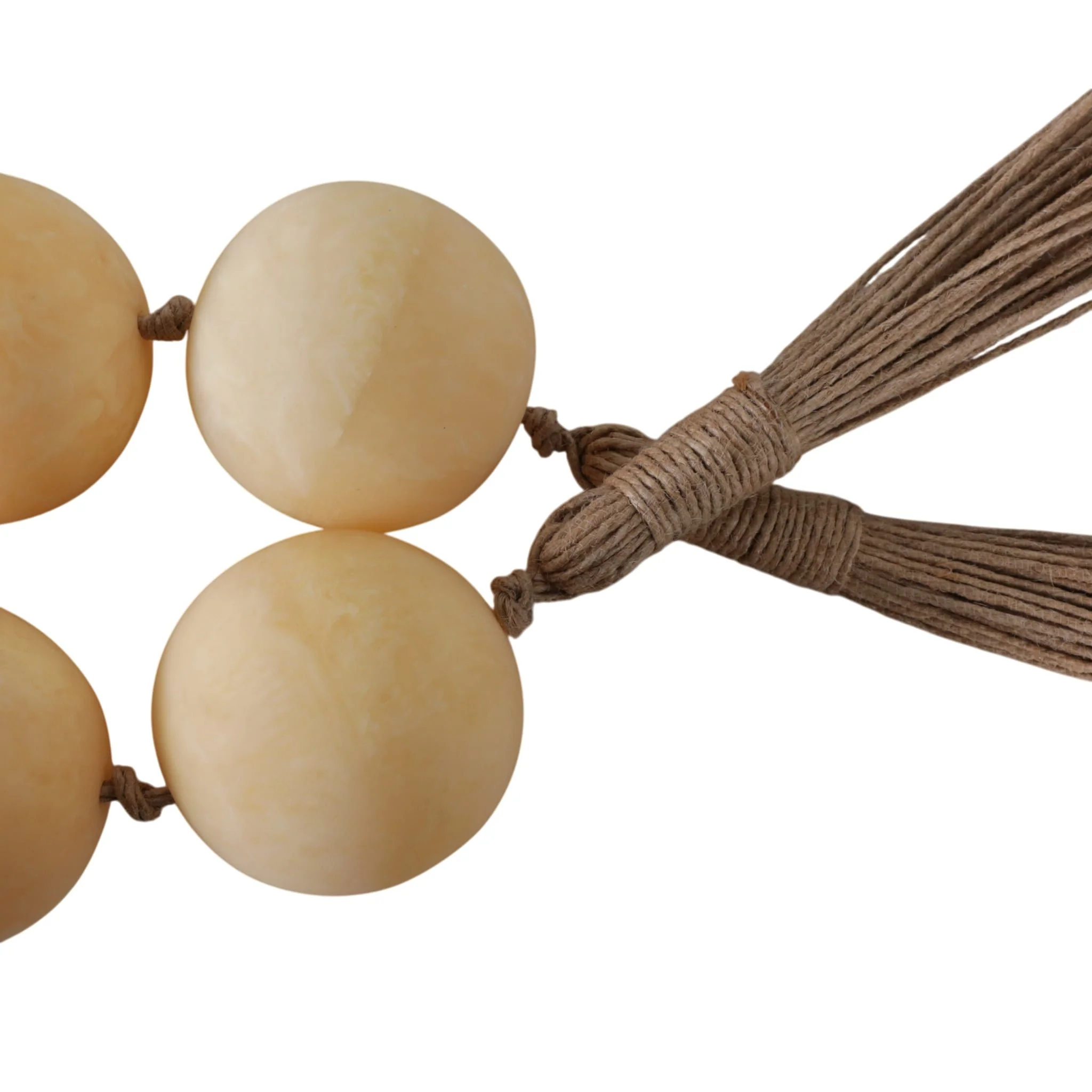40" Swirled 2" Resin Beaded Garland, Ivory - Image 6