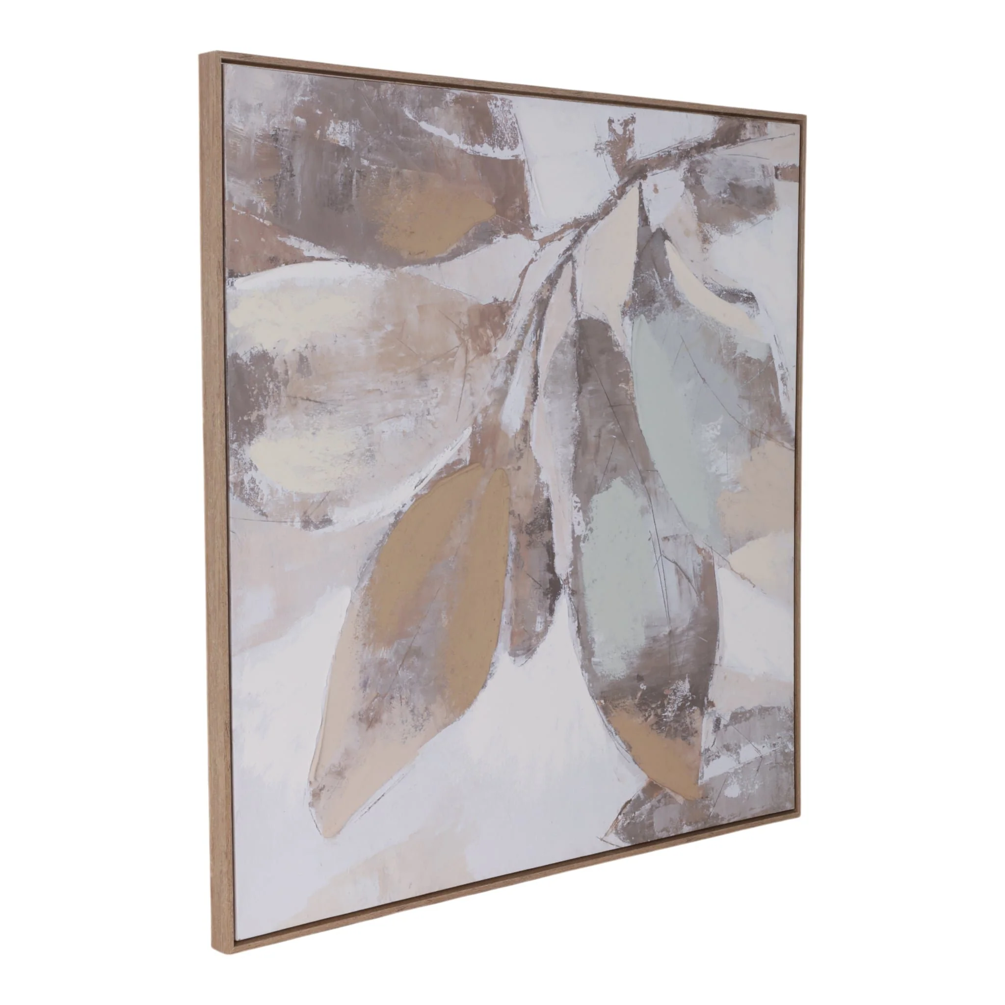 40x40" Handpainted Fall Leaves, Brown - Image 2