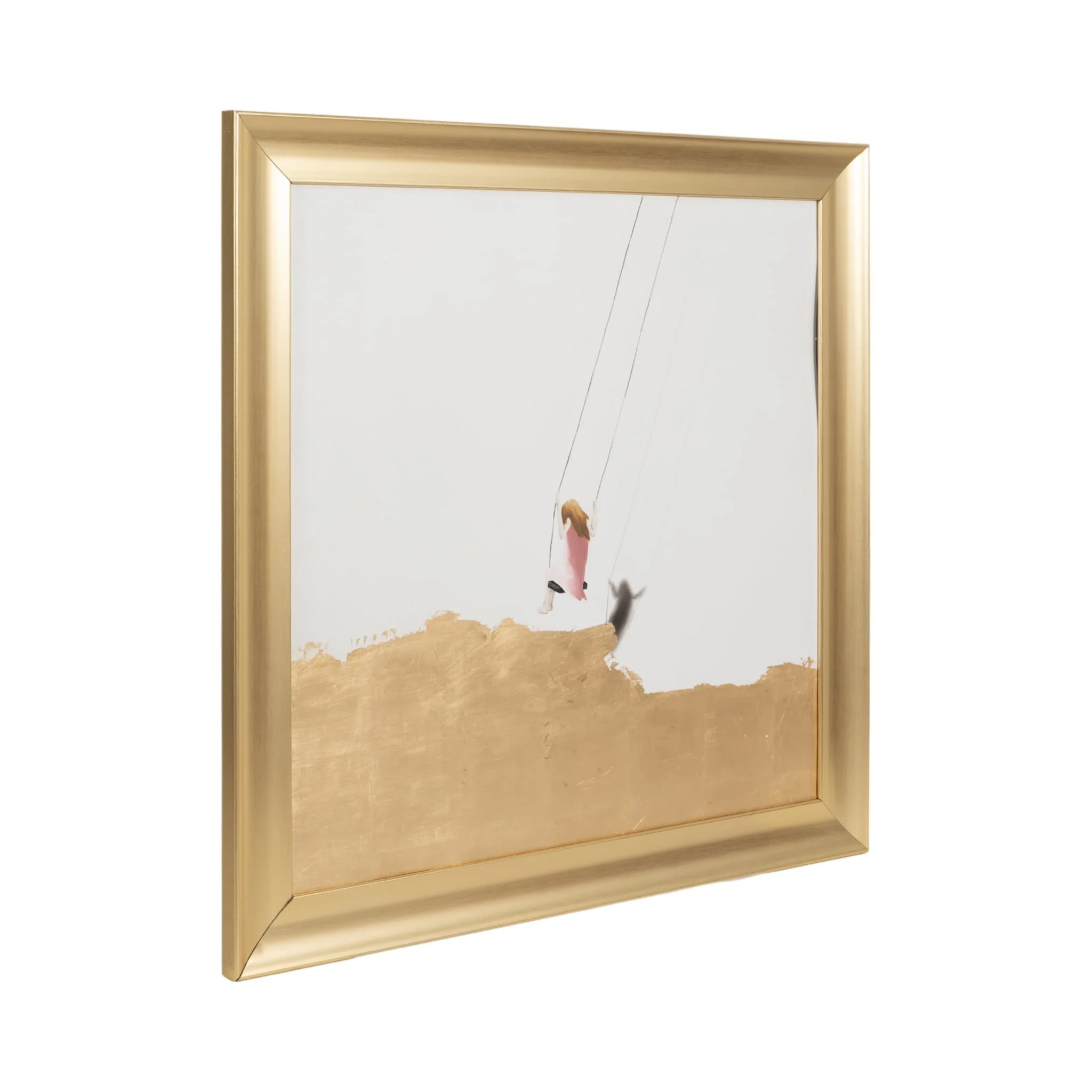 47x47 Hand Painted Swing Set, Gold/white - Image 2
