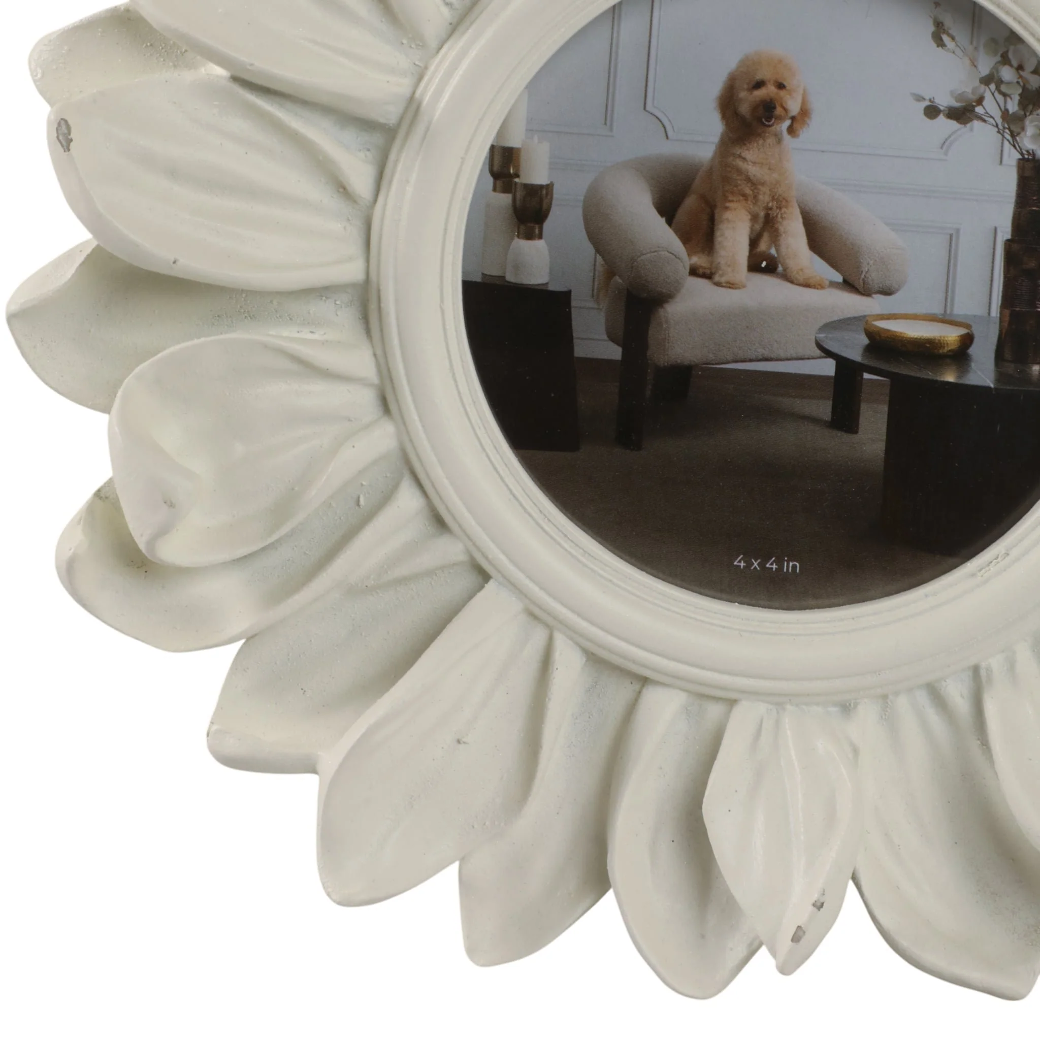 4x4" Sunflower Photo Frame, Ivory - Image 5
