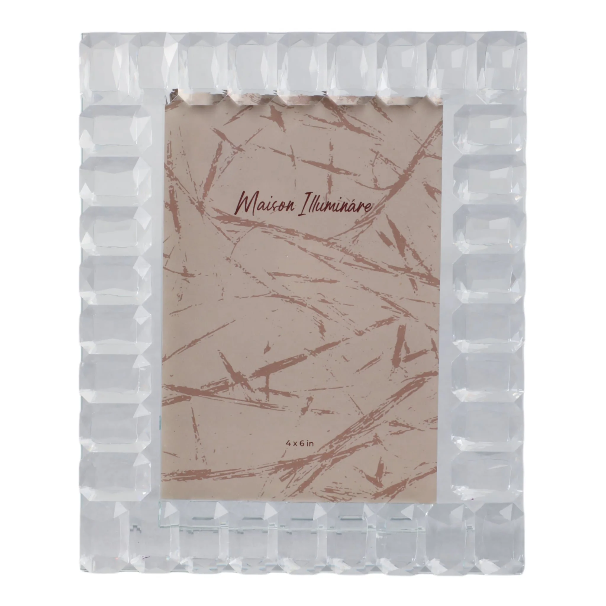 4x6 Beveled Edge Crystal Photo Frame, Clear