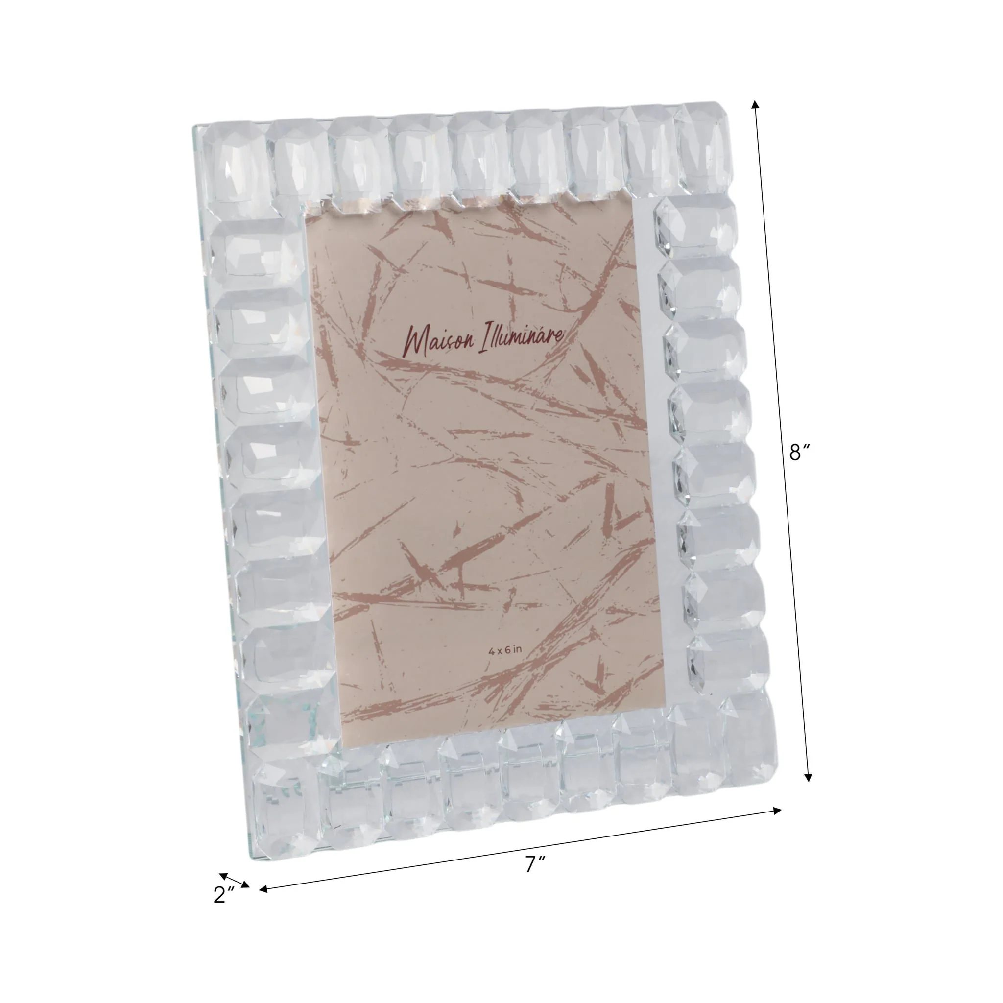 4x6 Beveled Edge Crystal Photo Frame, Clear - Image 2