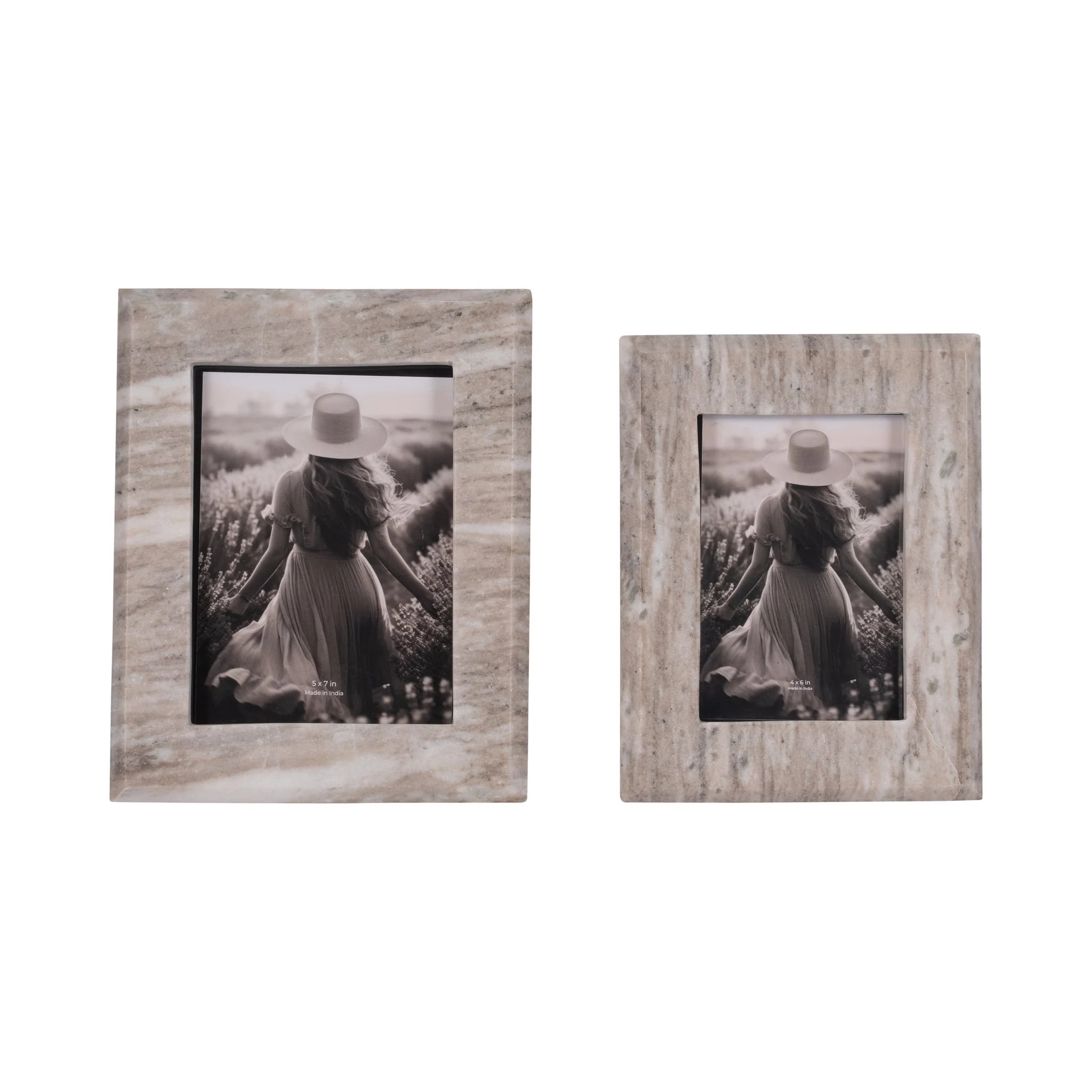 4x6 Curved Marble Photo Frame, Mocha - Image 6