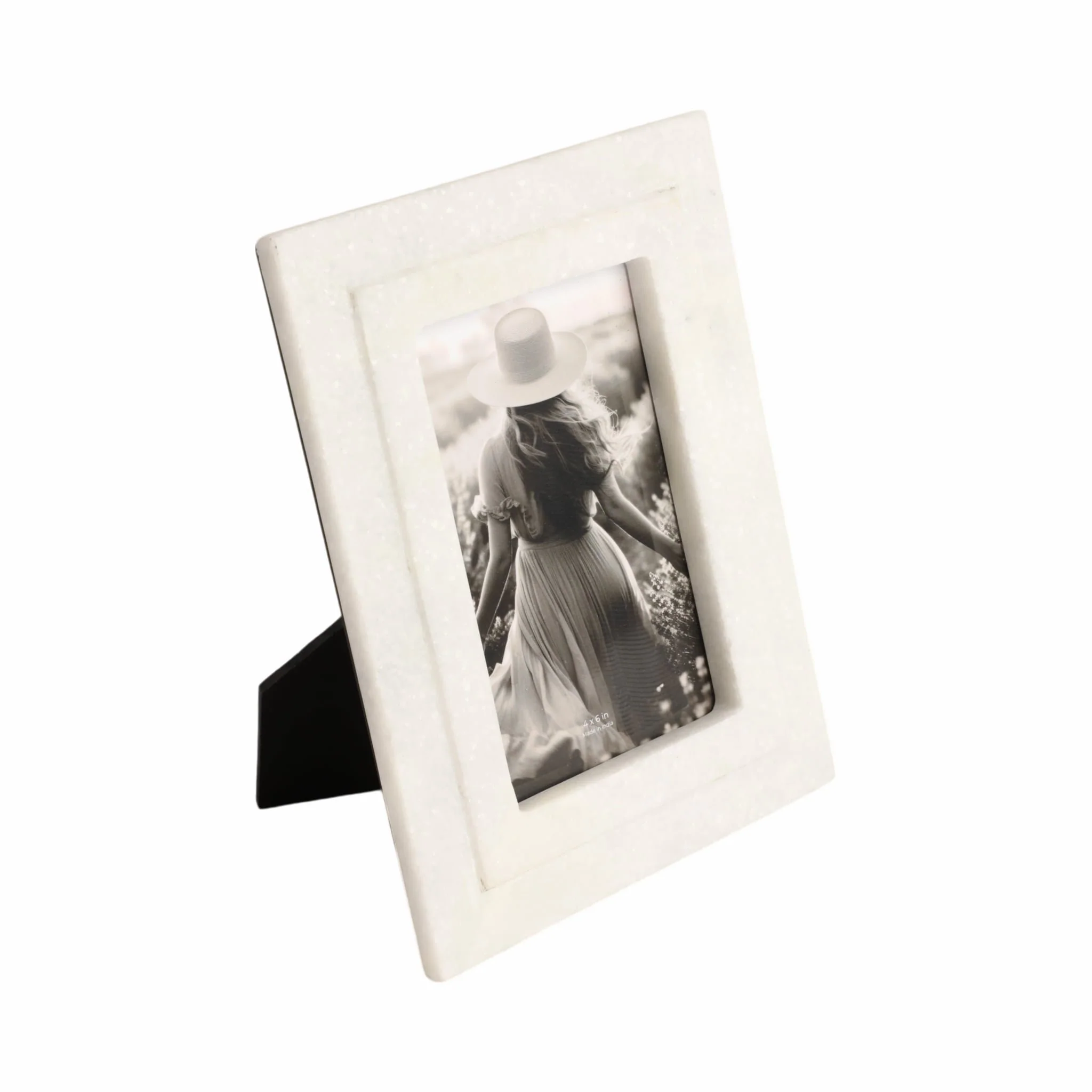 4x6 Marble Border Photo Frame, White - Image 2