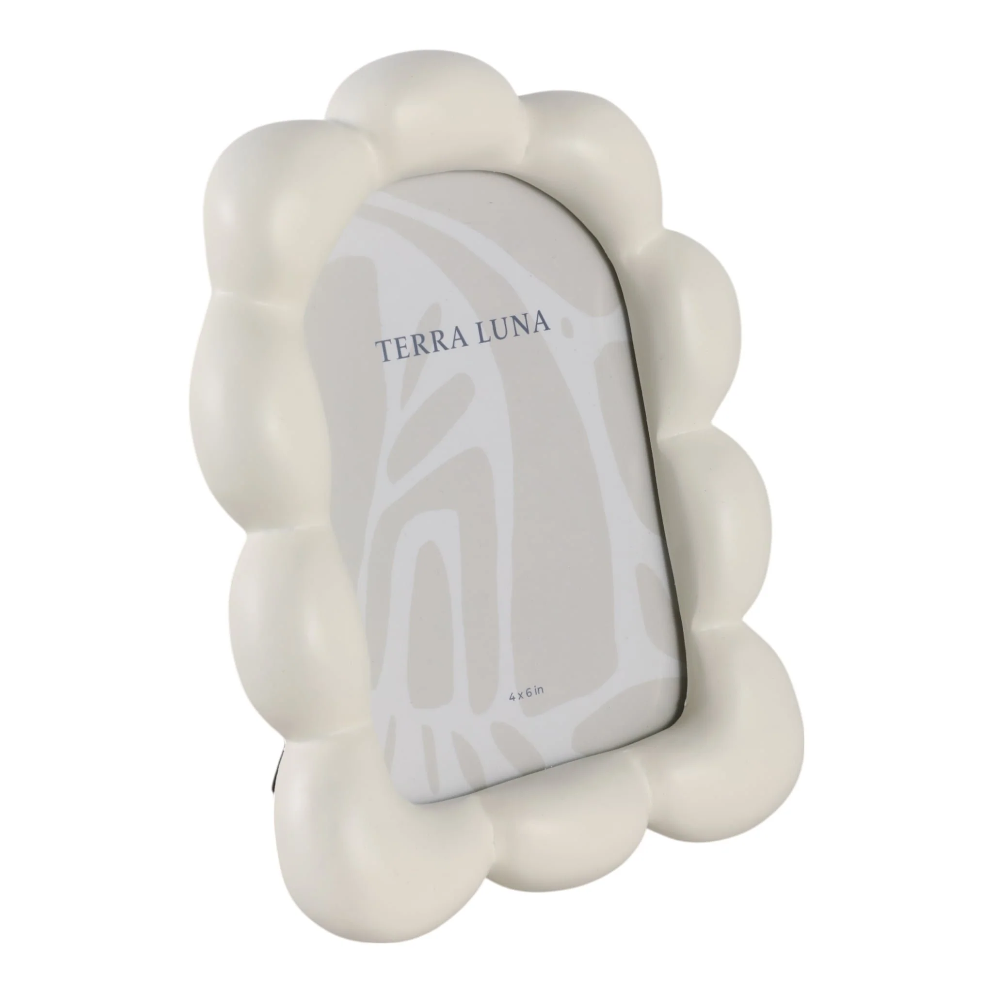 4x6" Puffy Squiggle Oval Photo Frame, Ivory - Image 2